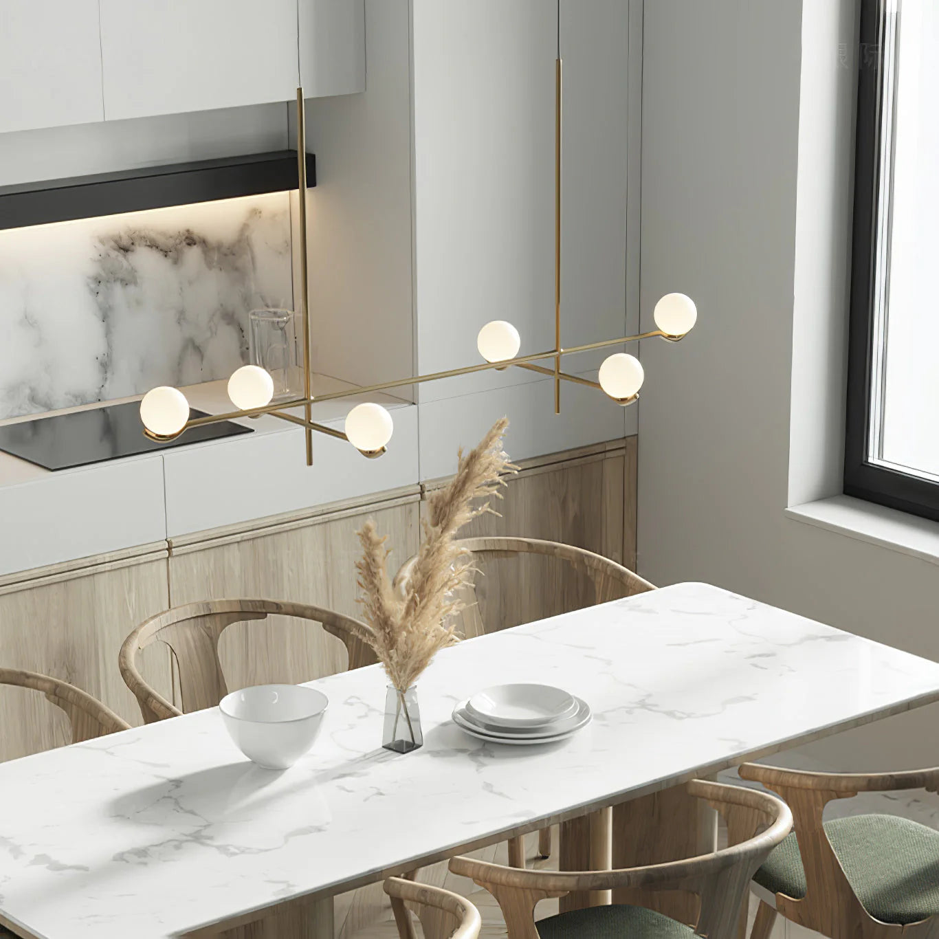 Silva Minimalism Metal Glass Pendant Light Dining Room Bedroom