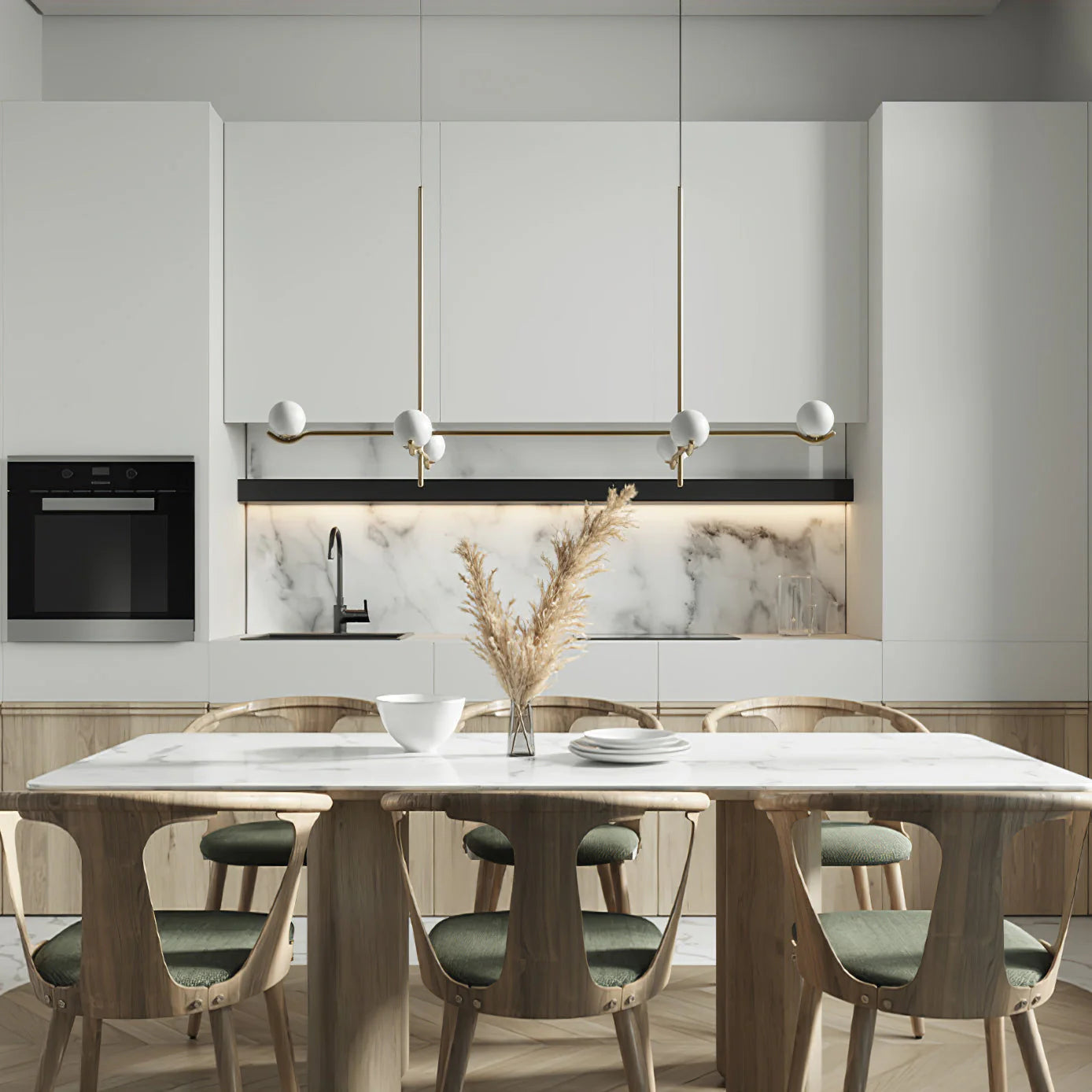 Silva Minimalism Metal Glass Pendant Light Dining Room Bedroom