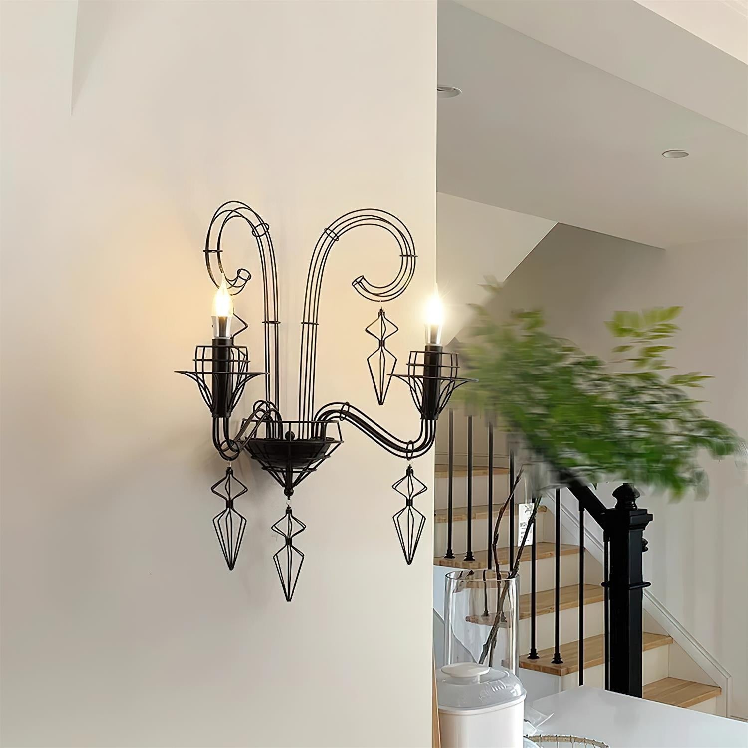 Baroque Wall Lamp Sculptural Wire - Letslighting