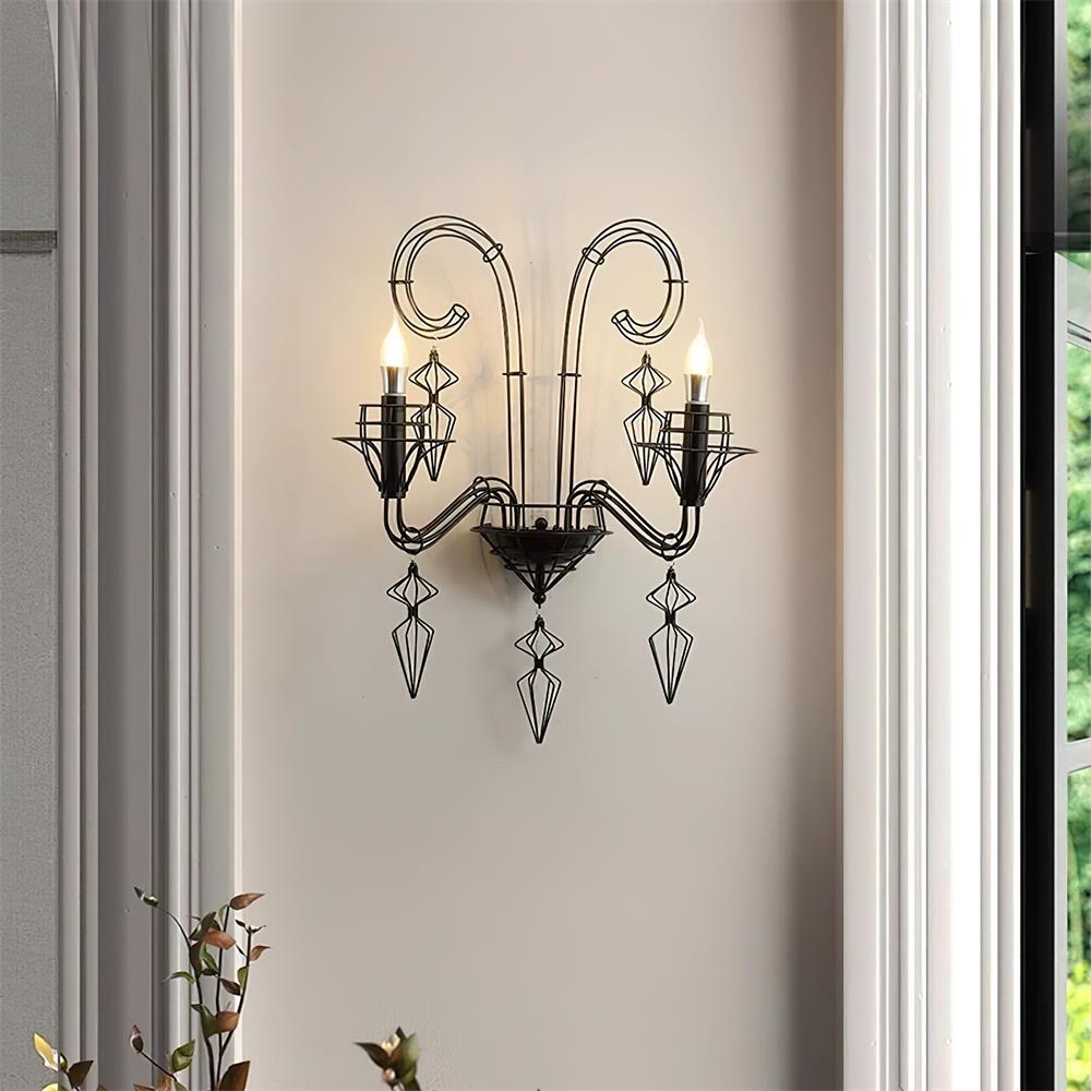 Baroque Wall Lamp Sculptural Wire - Letslighting