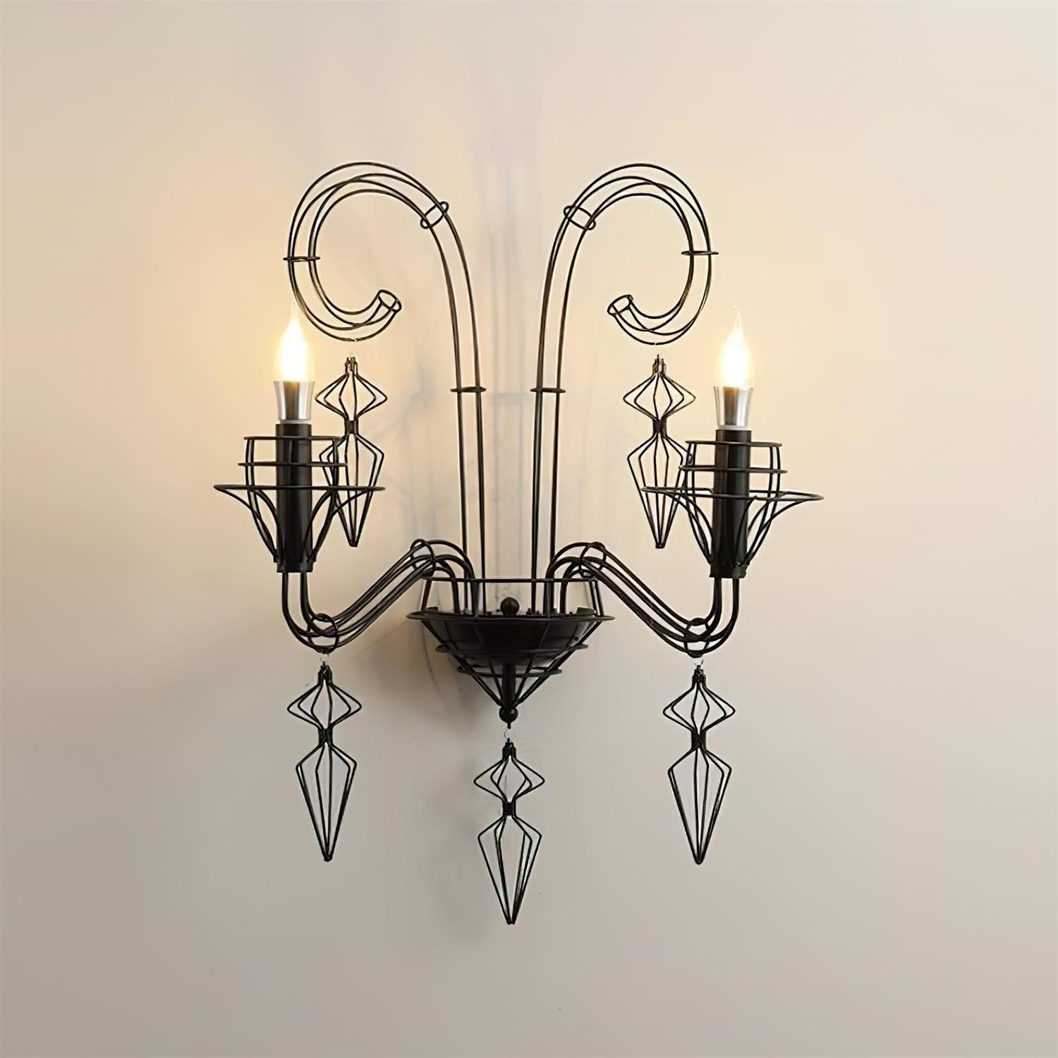 Baroque Wall Lamp Sculptural Wire - Letslighting