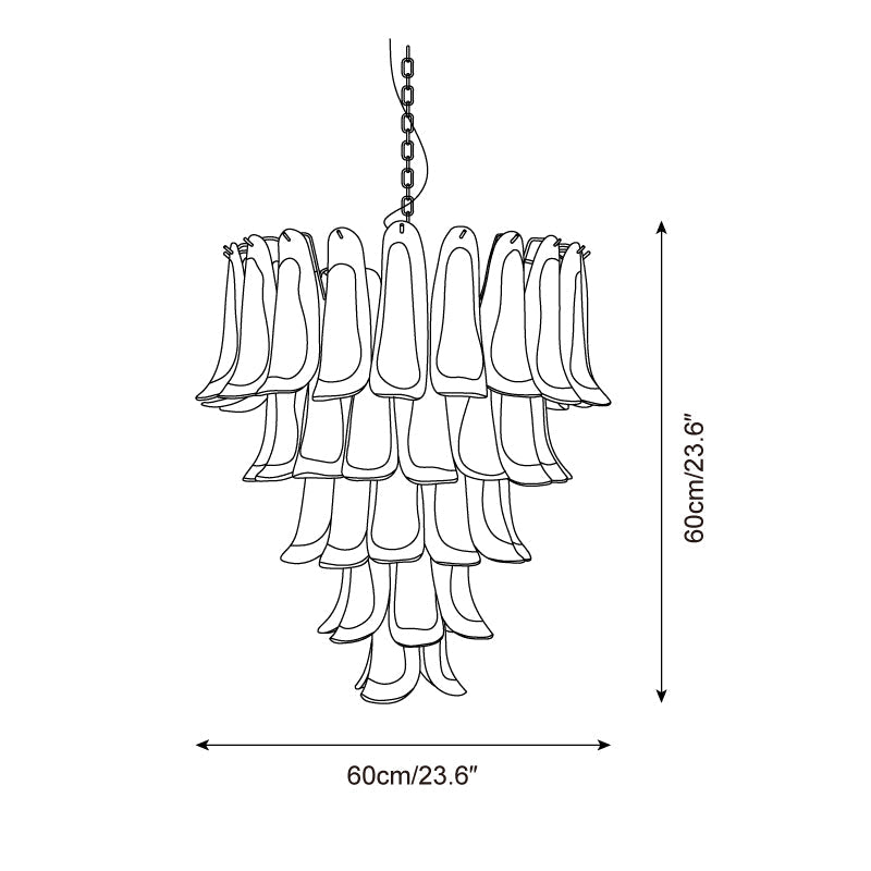 Barovier Chandelier Pink Glass Petal Cascade - Letslighting