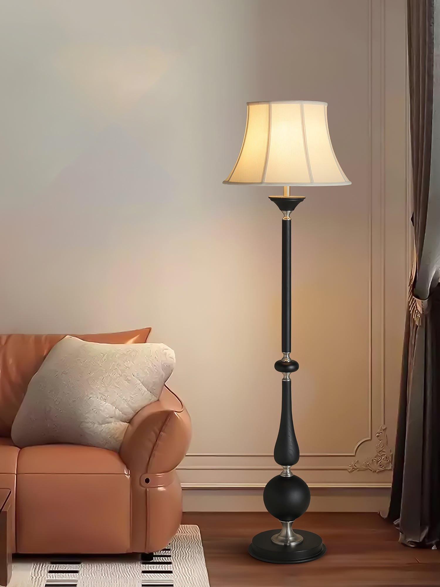 Belfort Lampadaire Classique Élégant en Tissu
