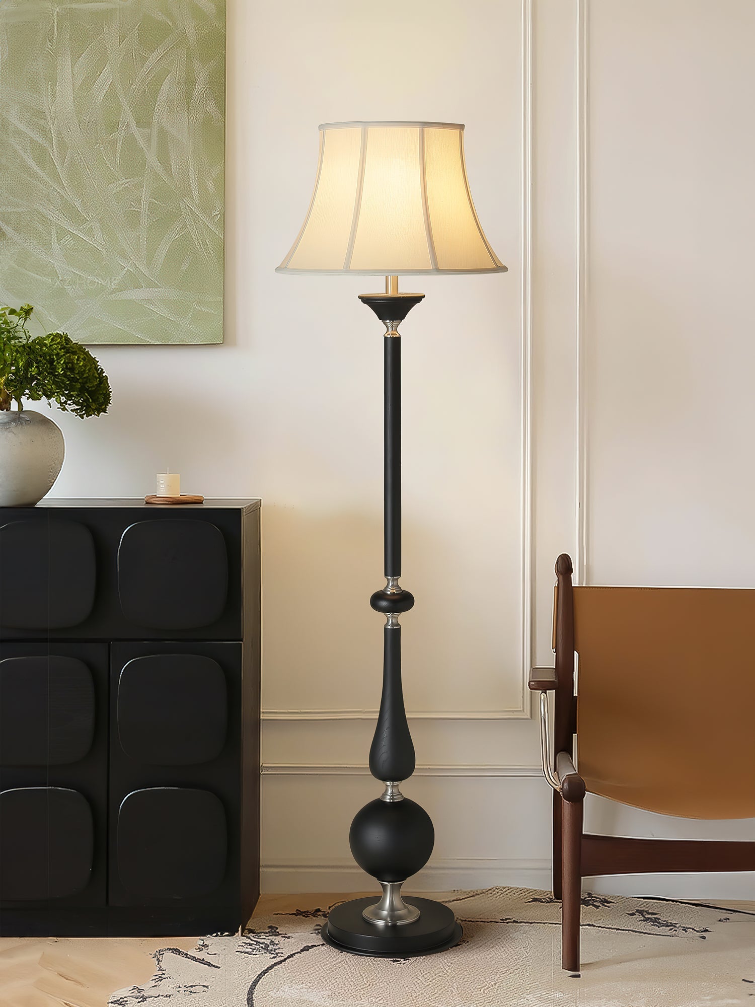 Belfort Lampadaire Classique Élégant en Tissu