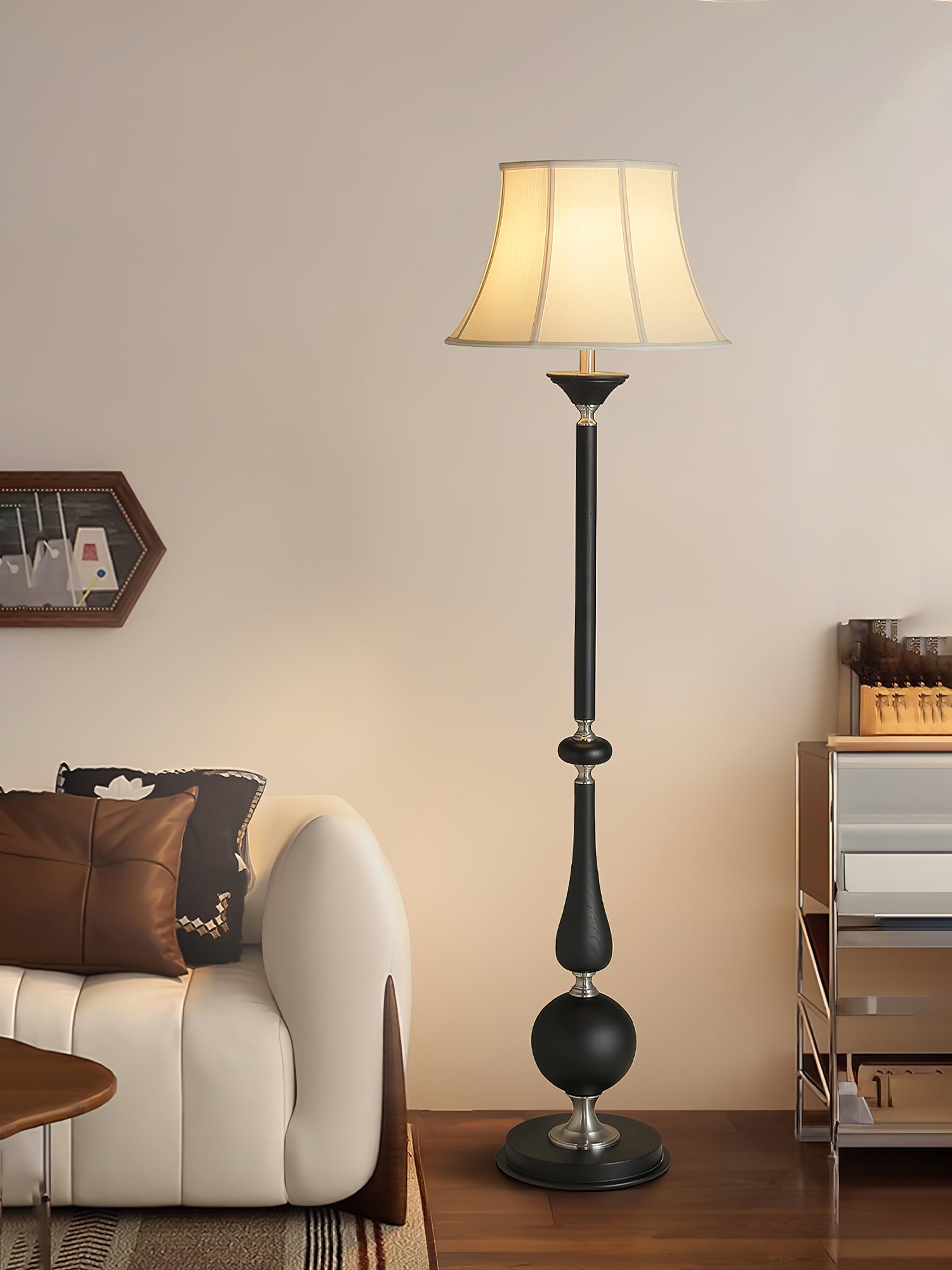 Belfort Lampadaire Classique Élégant en Tissu