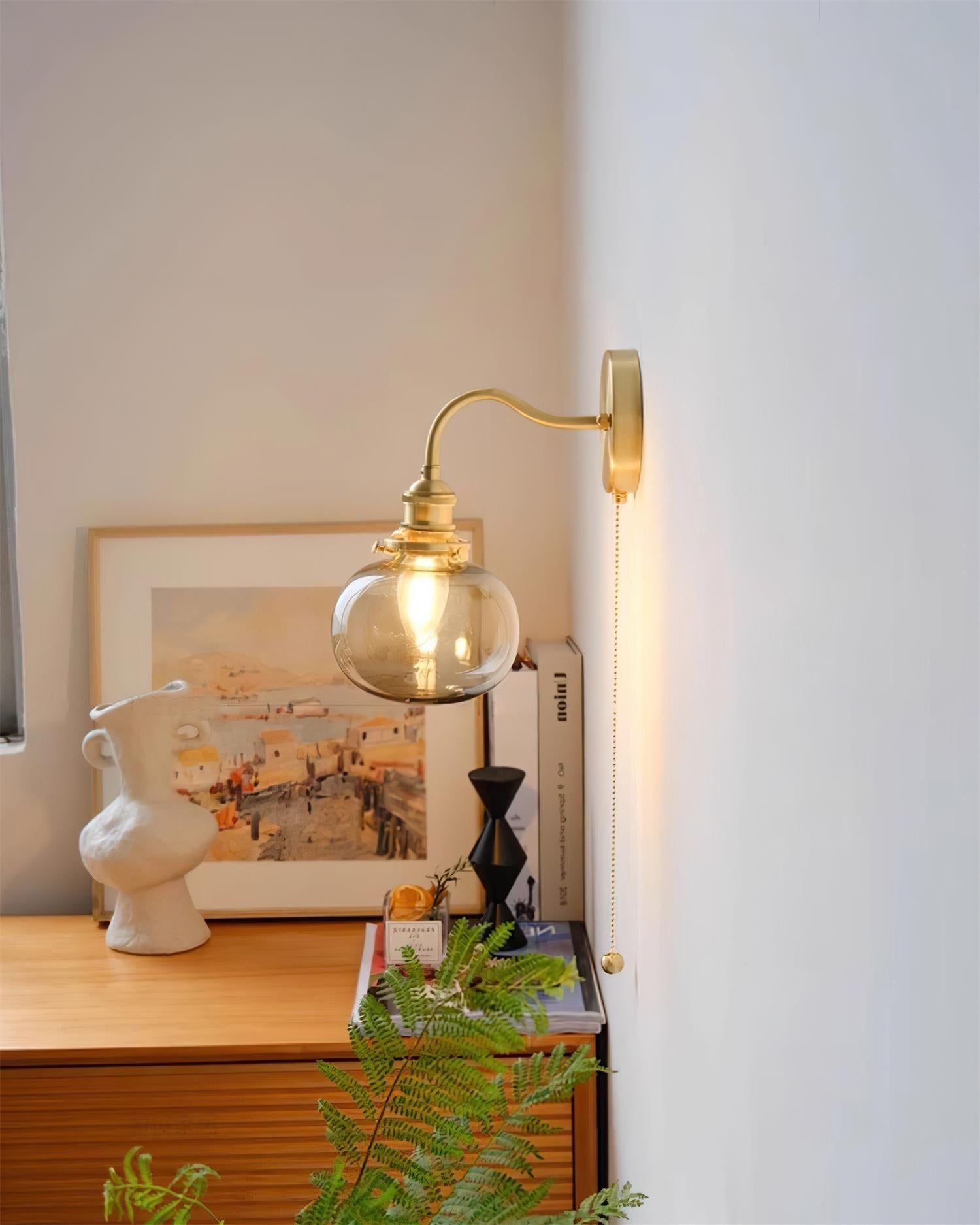 Berliner Wall Lamp Brass Arm Glass Vintage - Letslighting