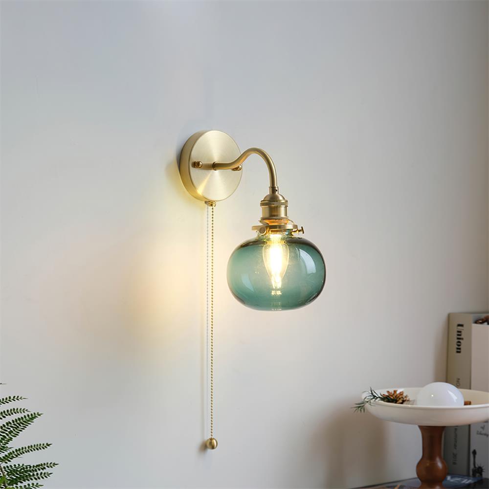 Berliner Wall Lamp Brass Arm Glass Vintage - Letslighting