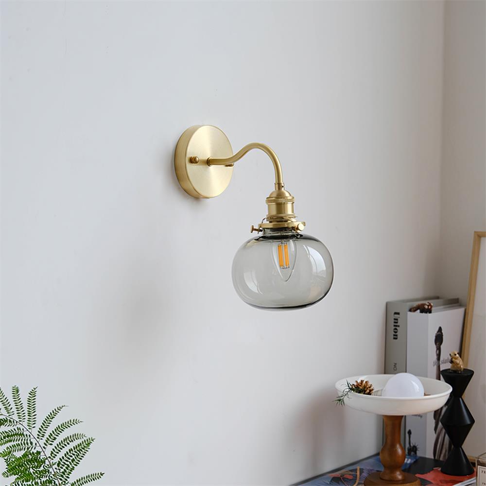 Berliner Wall Lamp Brass Arm Glass Vintage - Letslighting