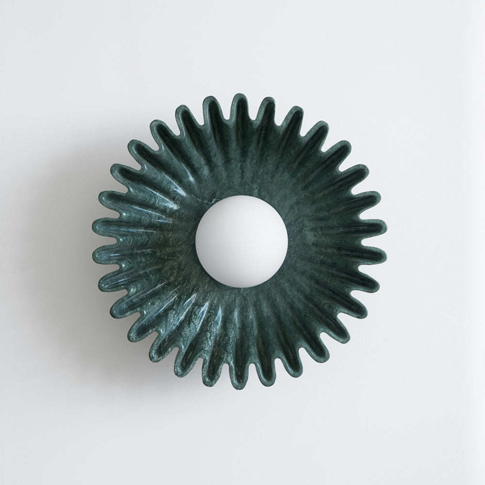 Wall Lamp Ceramics and Glass Dark Green White Black Beige Sculptural - Letslighting