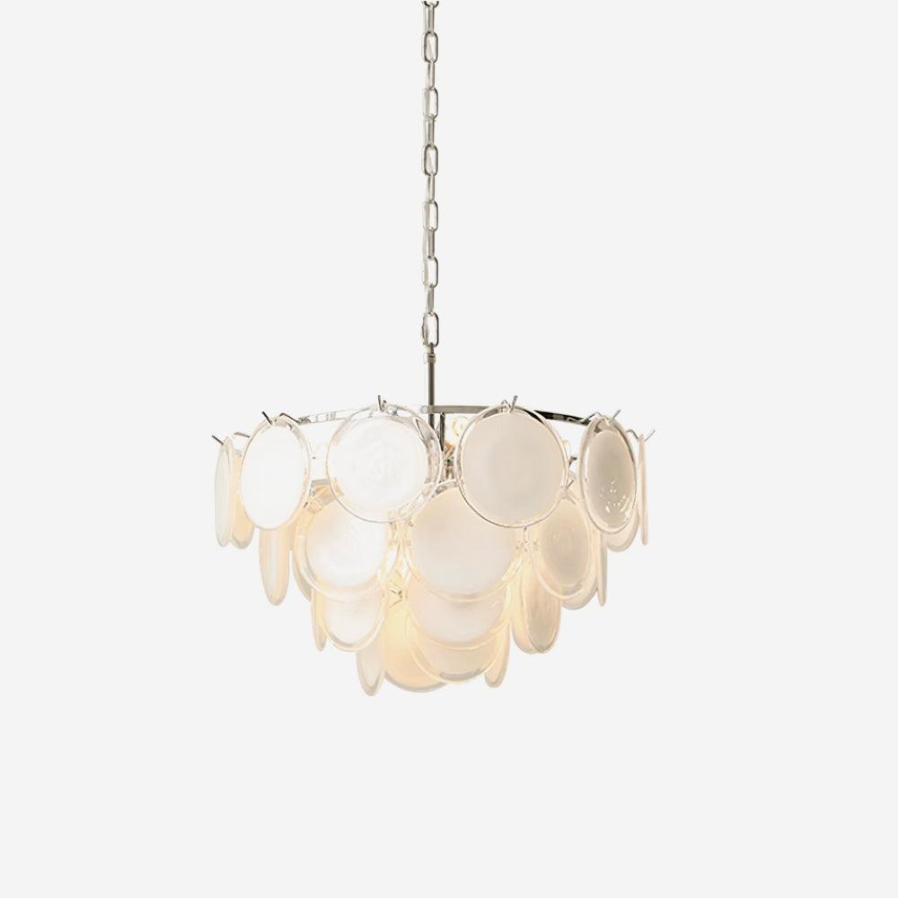 Esona Cascading Frosted Glass Discs Chandelier - Letslighting