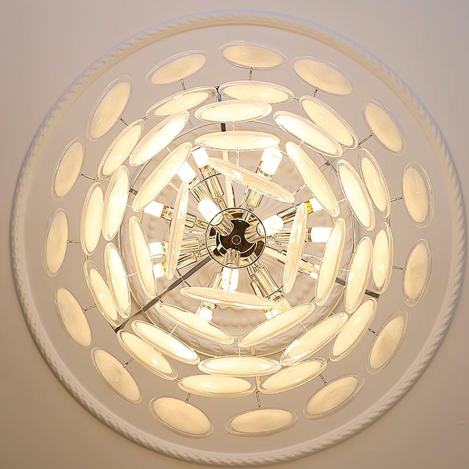 Esona Cascading Frosted Glass Discs Chandelier - Letslighting