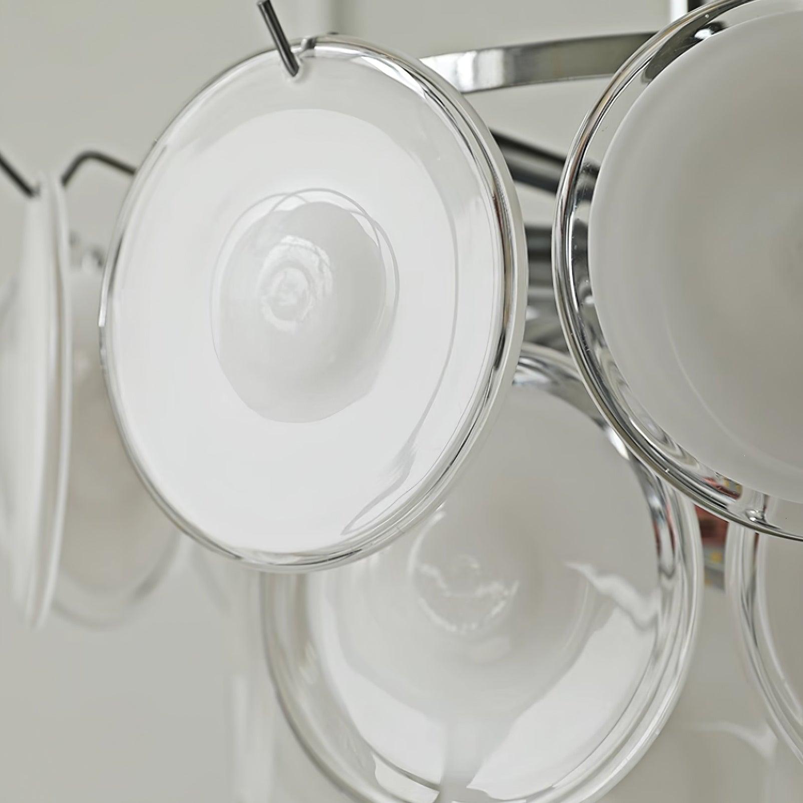 Esona Cascading Frosted Glass Discs Chandelier - Letslighting