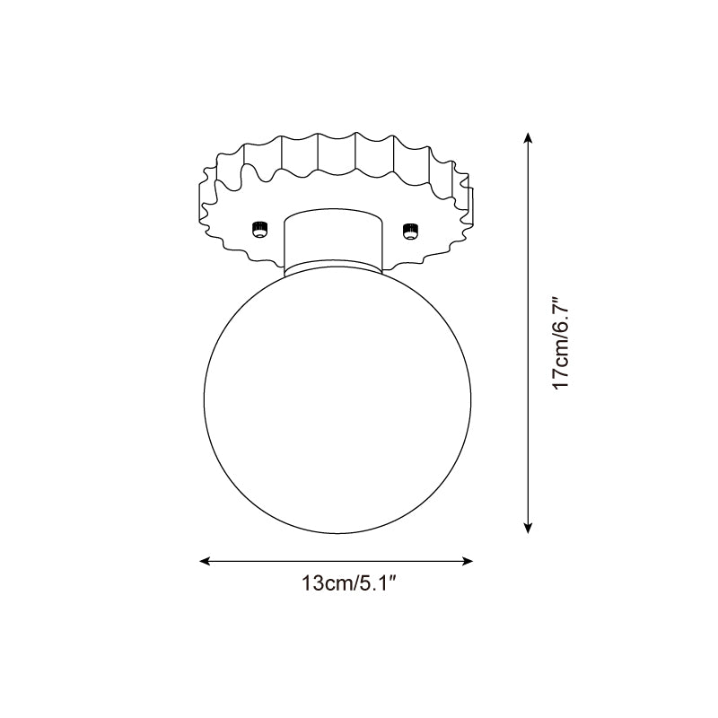 Ritta Ceiling Light Travertine Scalloped Base - Letslighting