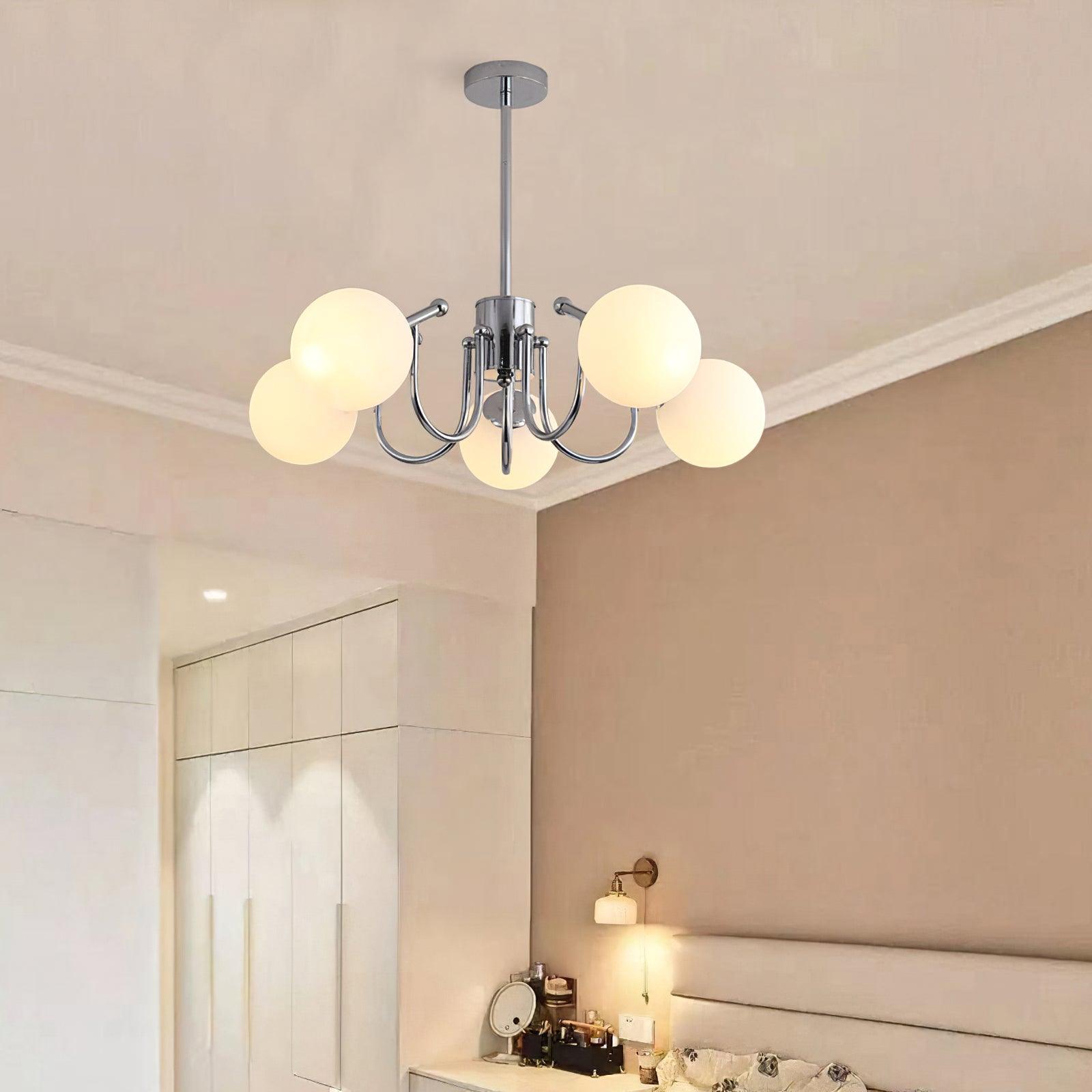 Aurora Chandelier Globe Chrome Modern - Blowlighting