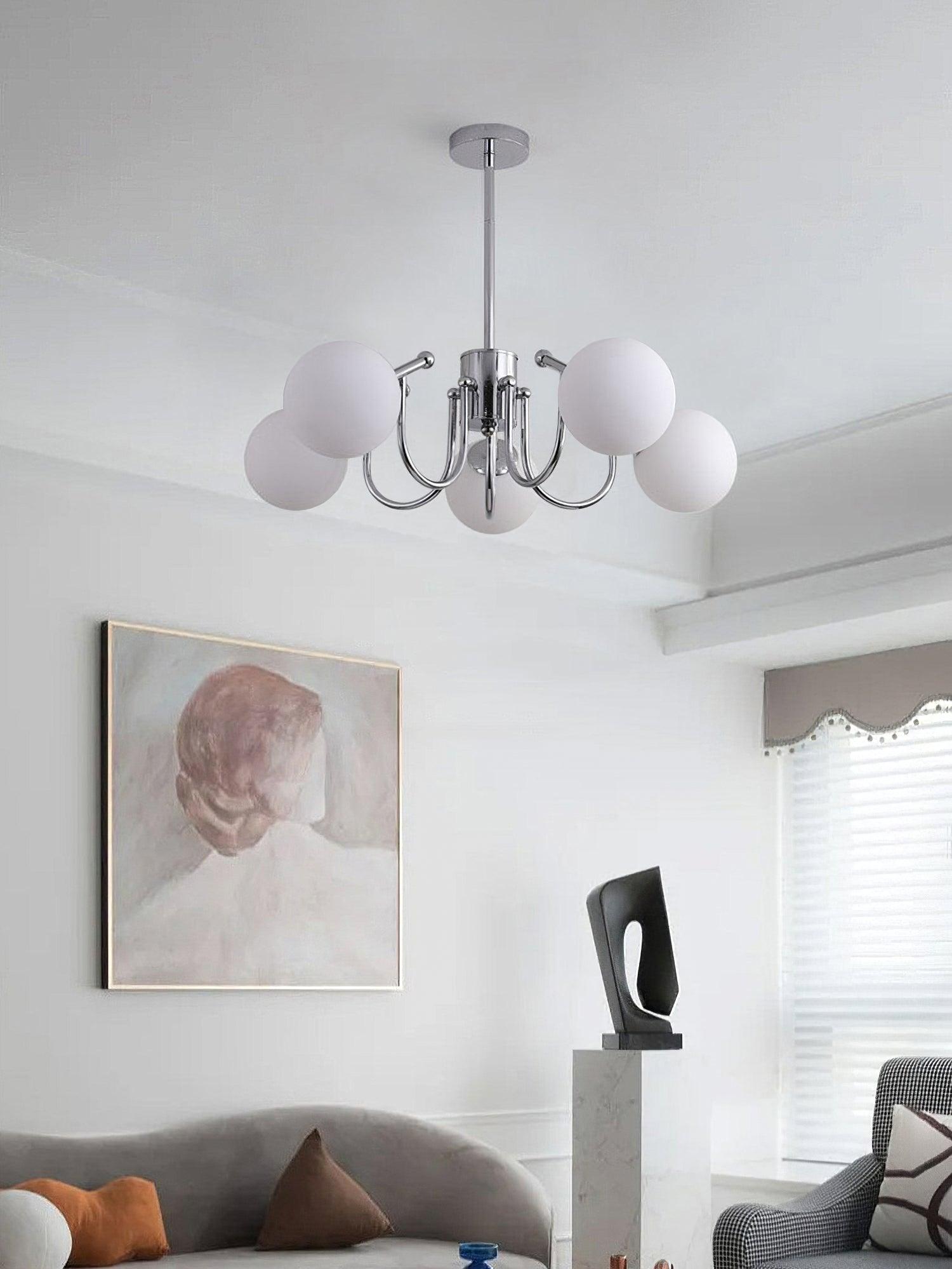 Aurora Chandelier Globe Chrome Modern - Blowlighting