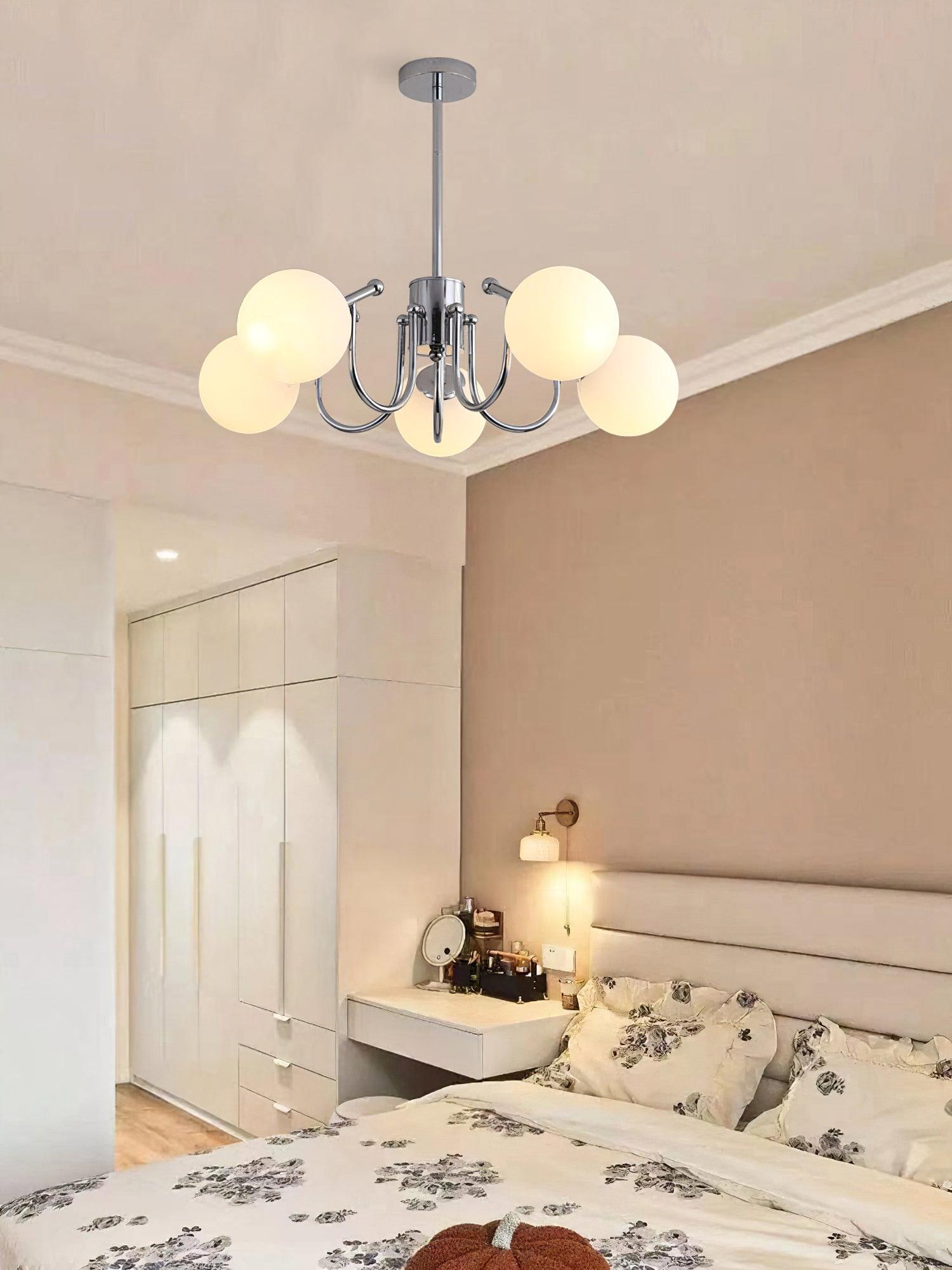 Aurora Chandelier Globe Chrome Modern - Blowlighting