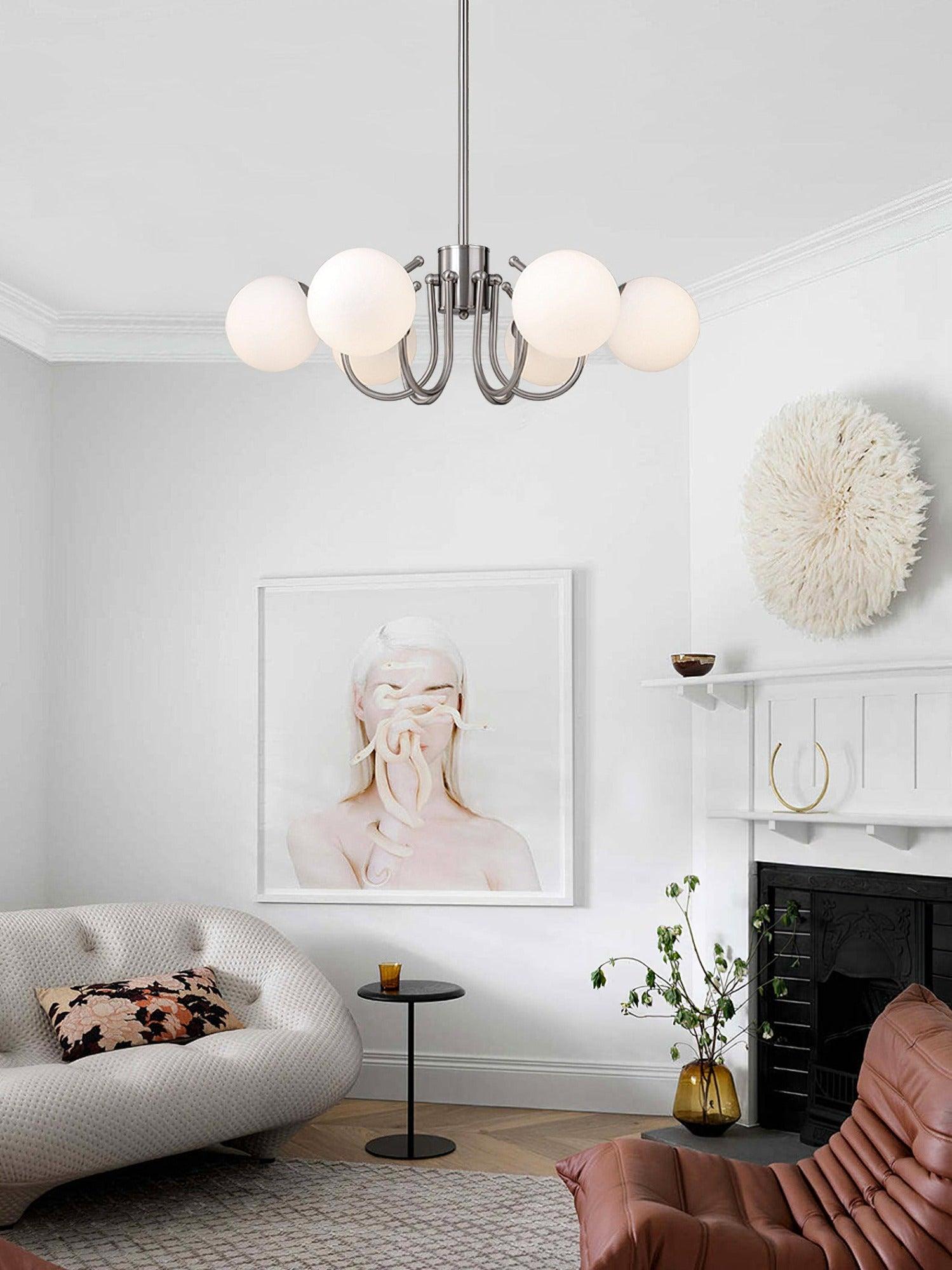 Aurora Chandelier Globe Chrome Modern - Blowlighting