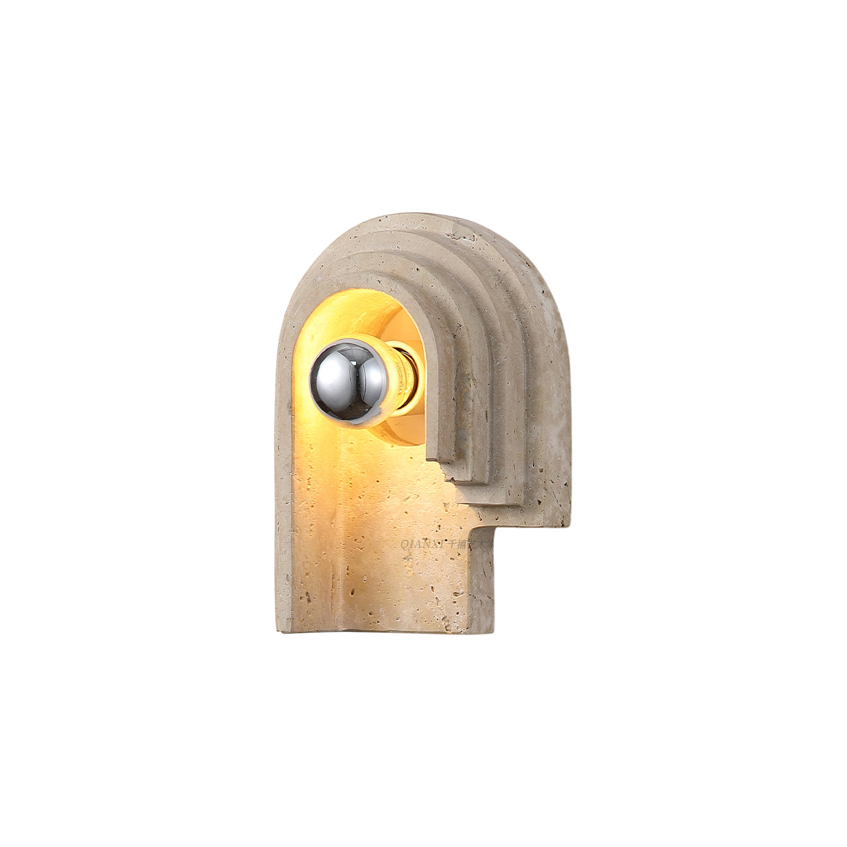 Mjolkuvyh Modern Minimalist Travertine Wall Lamp - Lamp Copper