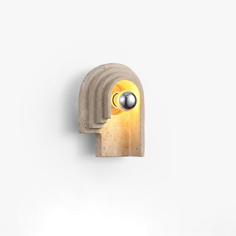 Mjolkuvyh Modern Minimalist Travertine Wall Lamp - Lamp Copper
