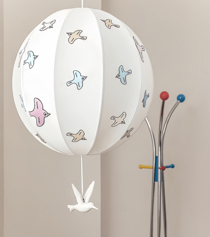 Bird Ballon Métal Tissu Suspension Lumière
