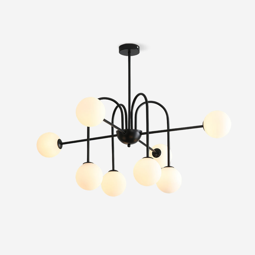 Chandelier Black Arches Glass Globes Minimalist - Letslighting