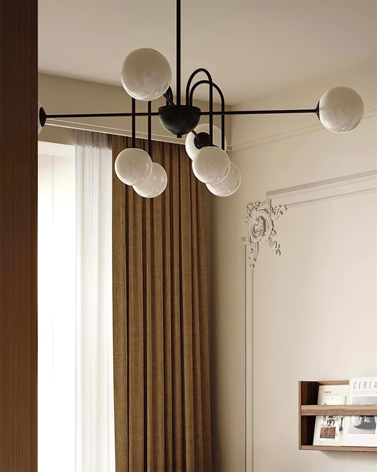 Chandelier Black Arches Glass Globes Minimalist - Letslighting