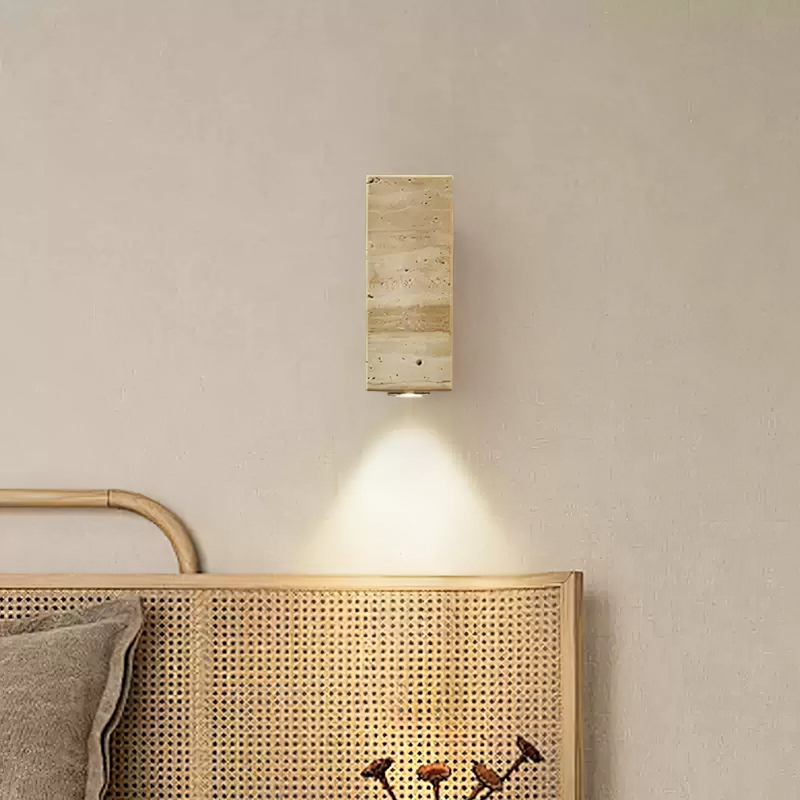 Celore Cylinder-Wood Travertine Wall Light - Letslighting