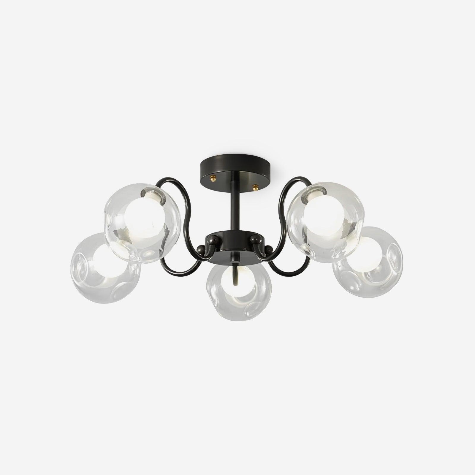 Orb Ceiling Lamp Bloom Glass Globe Arms Modern Living Room - Letslighting