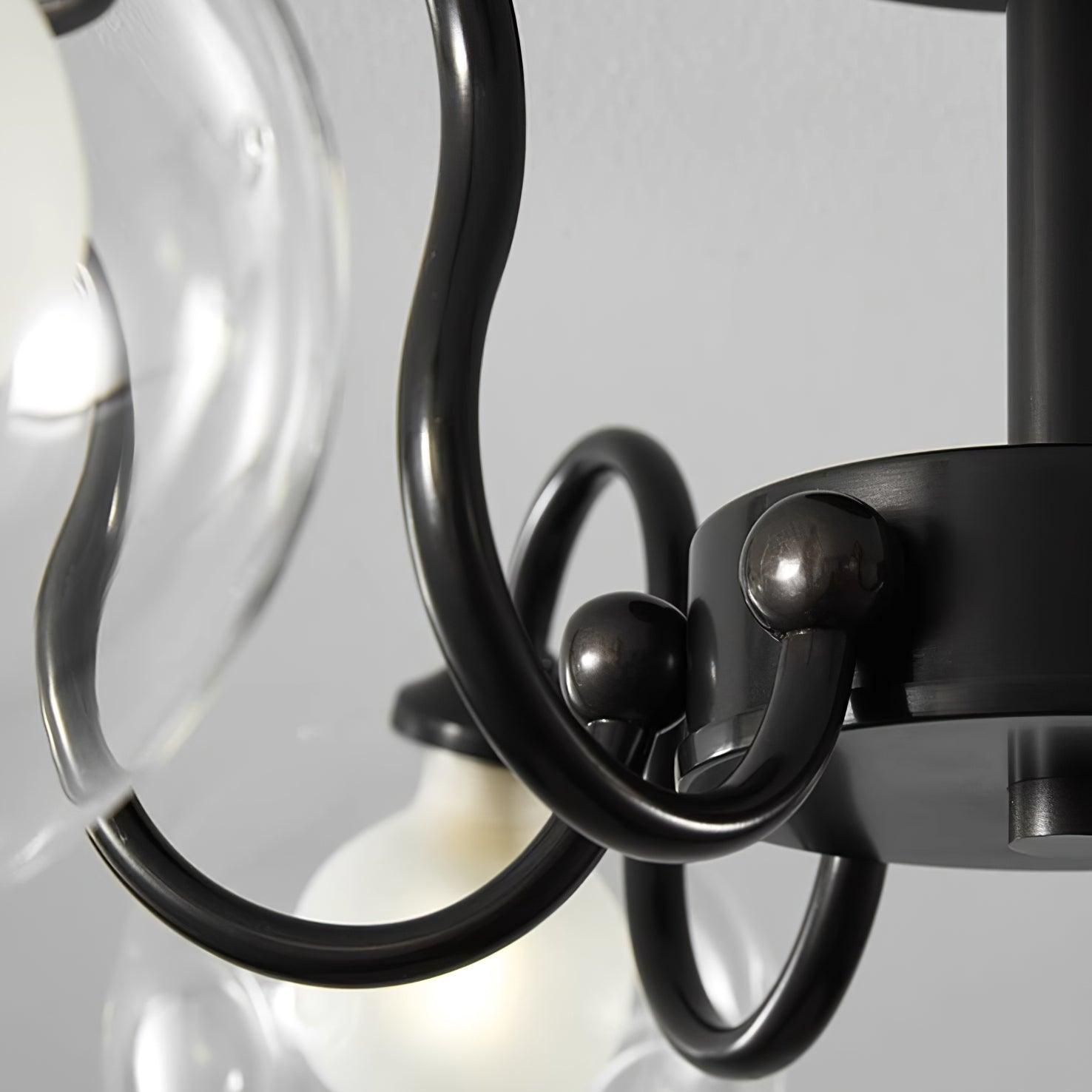 Orb Ceiling Lamp Bloom Glass Globe Arms Modern Living Room - Letslighting