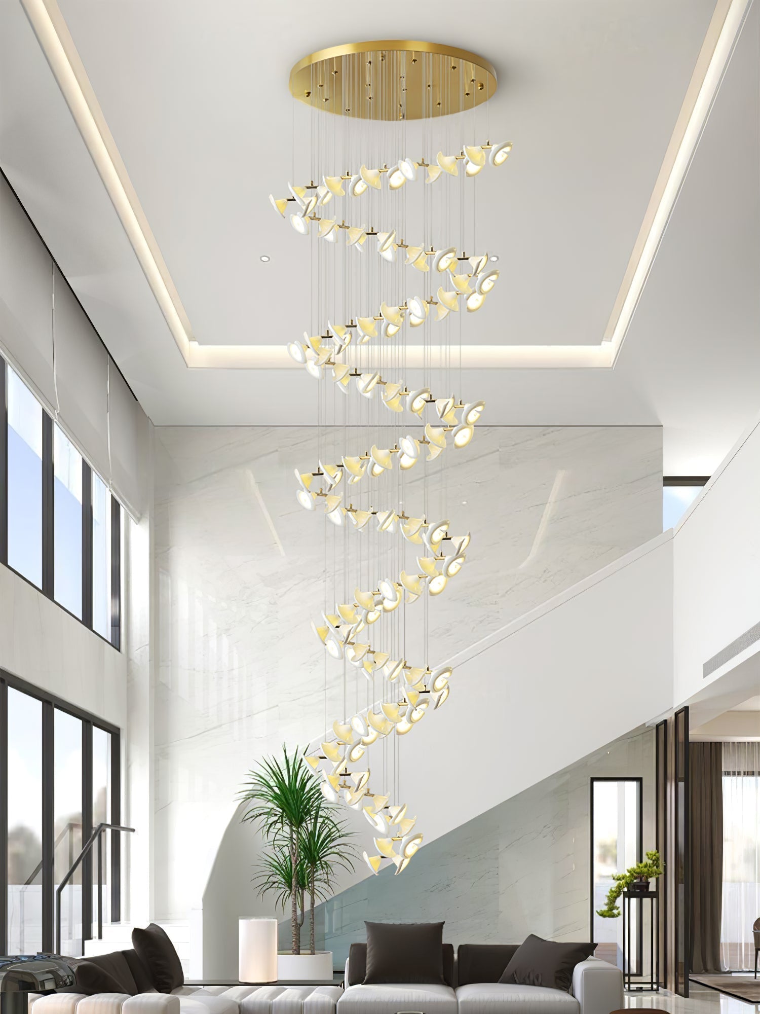 Ernoreth Art Deco Ceramic Chandelier - Blowlighting