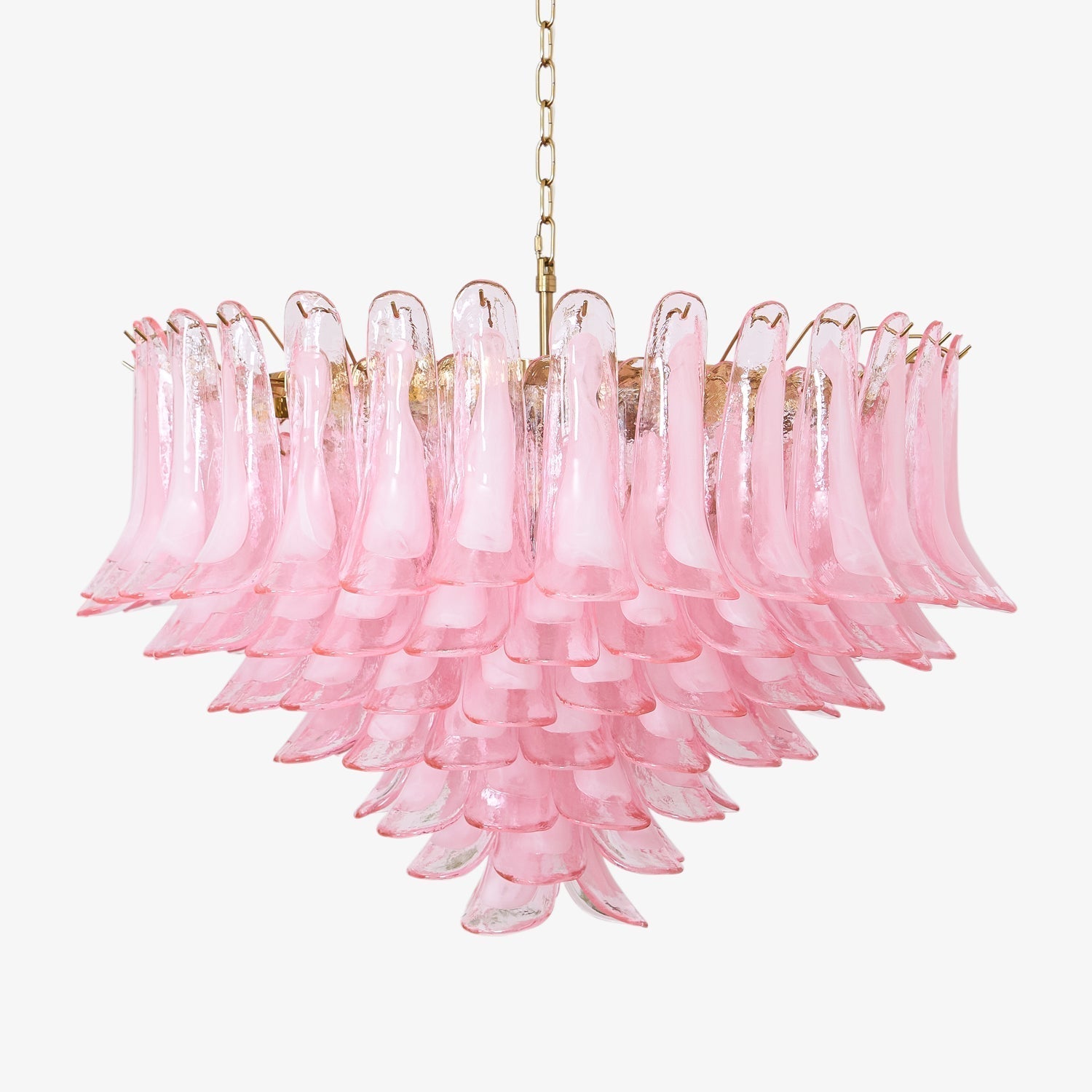 Aurora Chandelier Blush Pink Murano Glass Petals Elegant - Letslighting