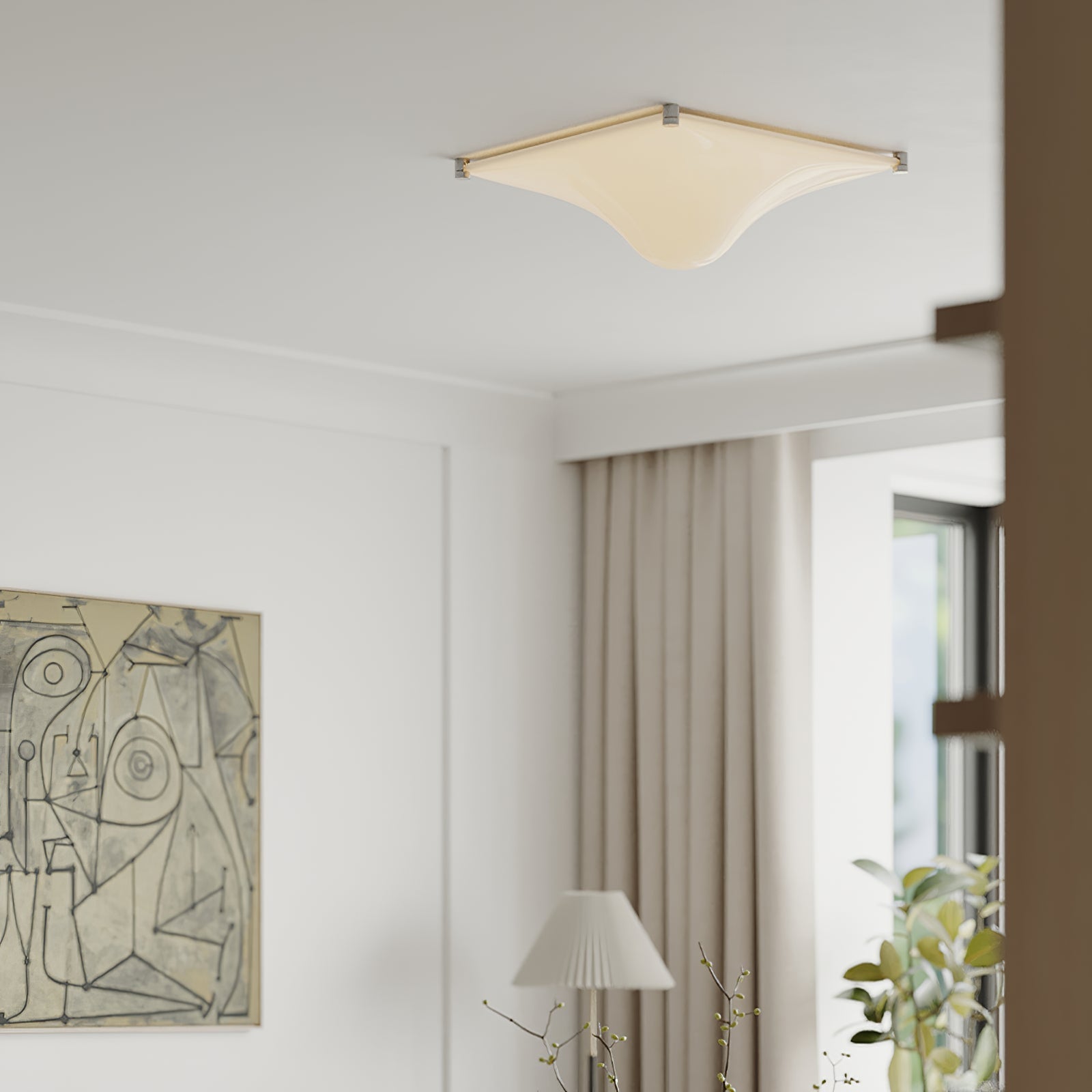 Bolla Ceiling Light Soft White Curves Elegant - Letslighting