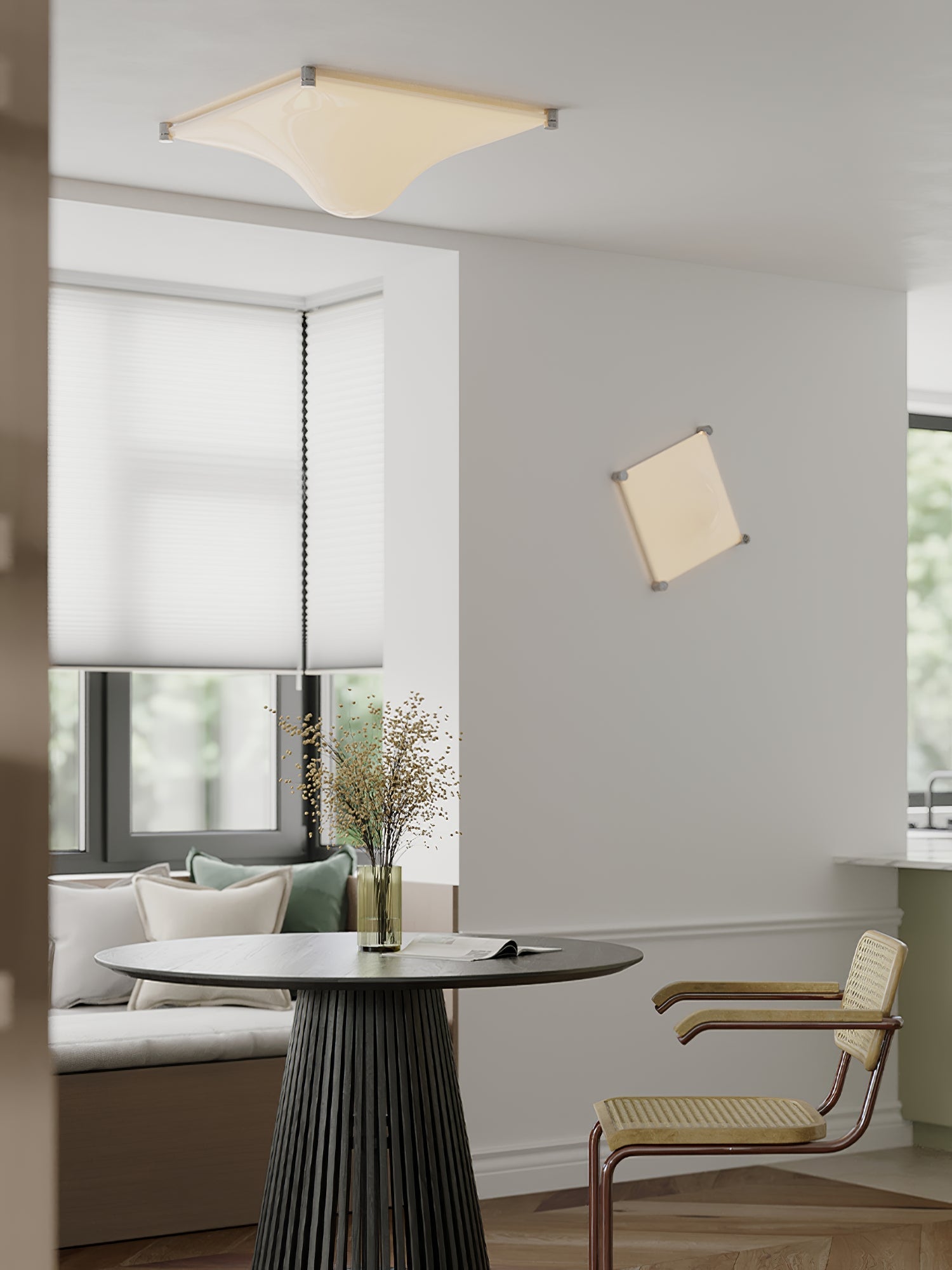 Bolla Ceiling Lamp Curved Triangle Shade Minimalist - Letslighting