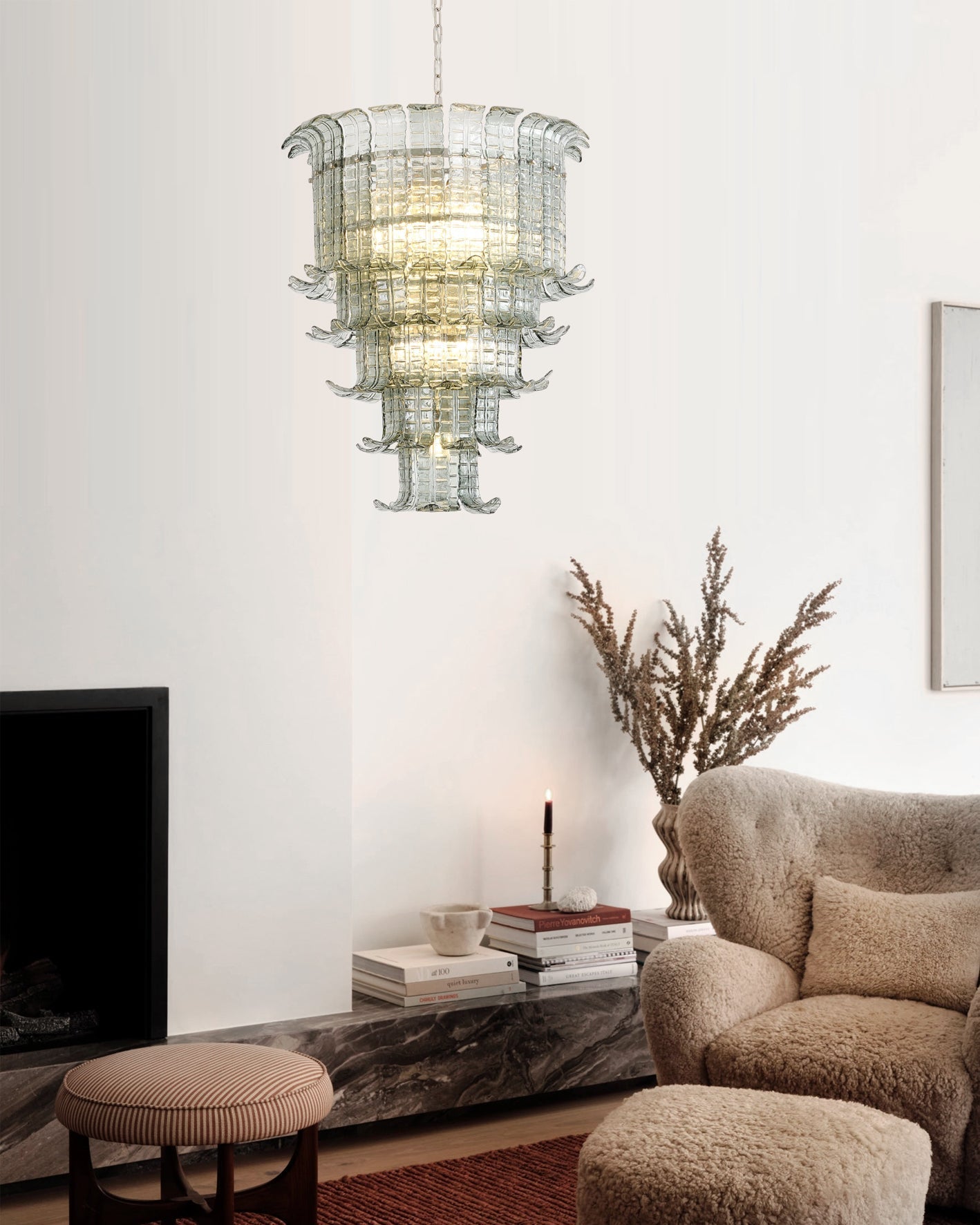 Brasher Chandelier Murano Glass Tiered Elegant - Letslighting