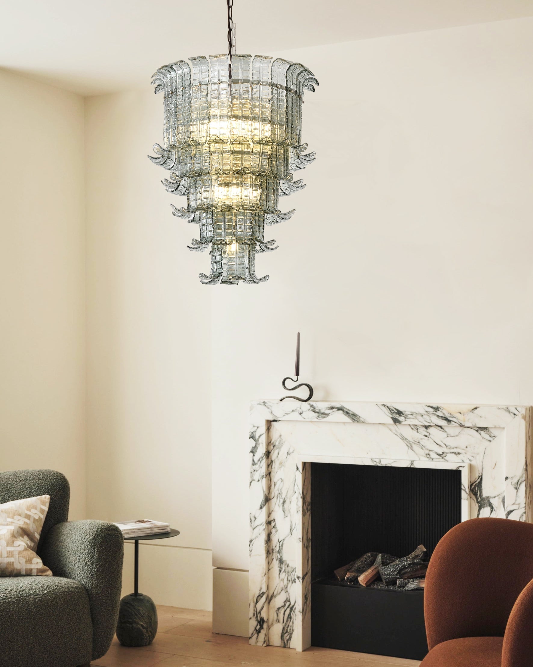 Brasher Chandelier Murano Glass Tiered Elegant - Letslighting
