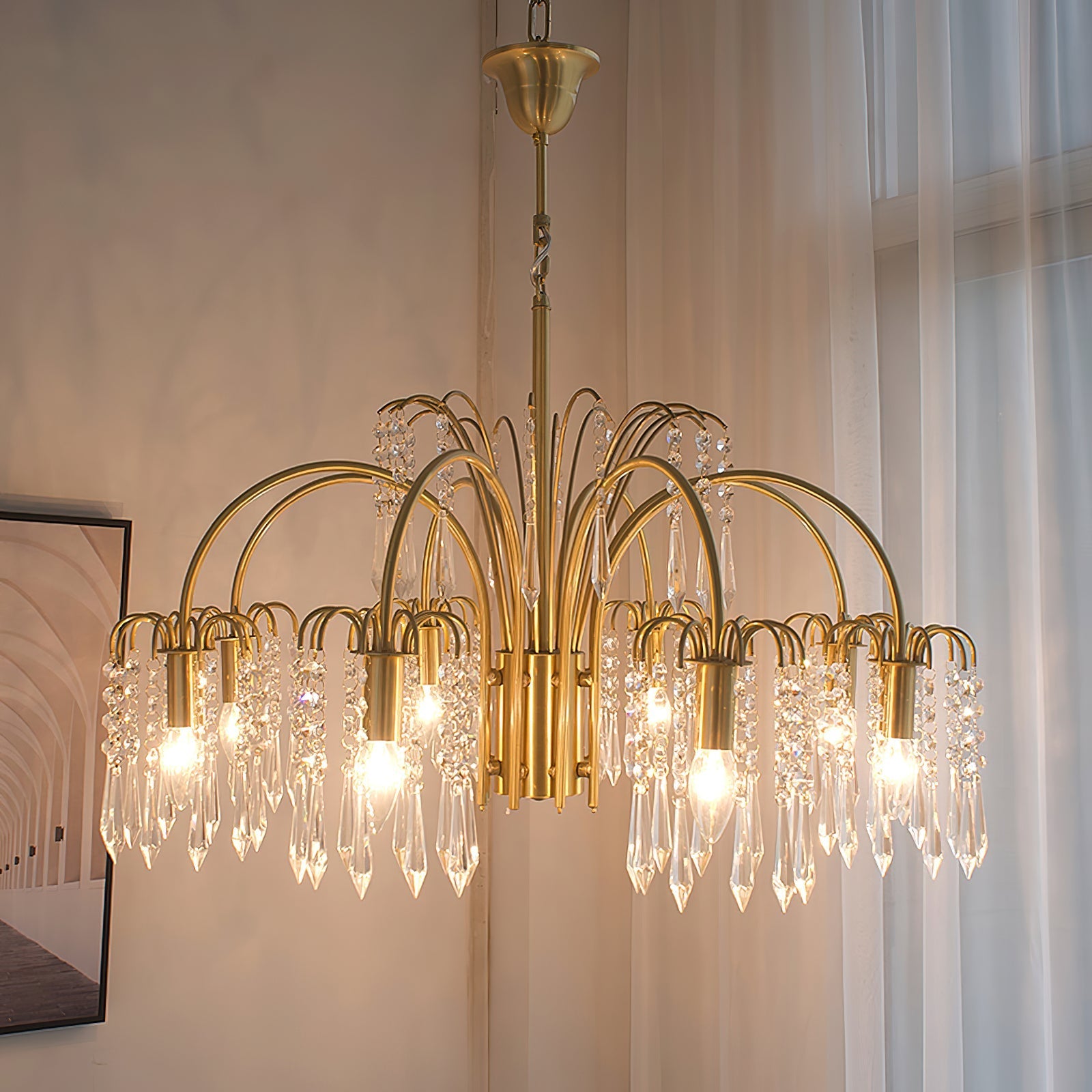 Voyant Premium Luxury Candle Crystal Chandelier - Lamp Copper