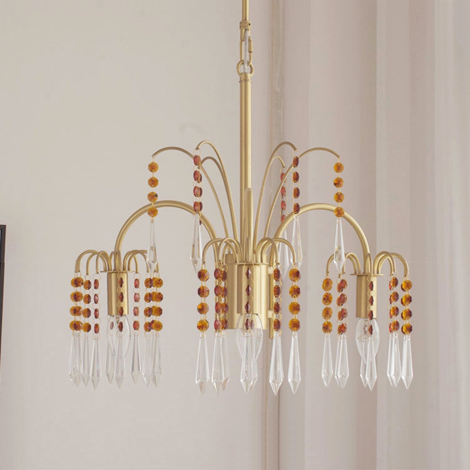 Voyant Premium Luxury Candle Crystal Chandelier - Lamp Copper