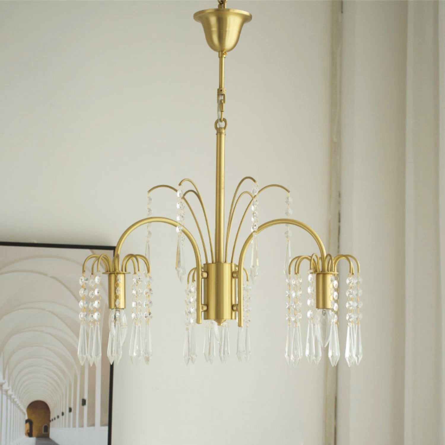 Voyant Premium Luxury Candle Crystal Chandelier - Lamp Copper