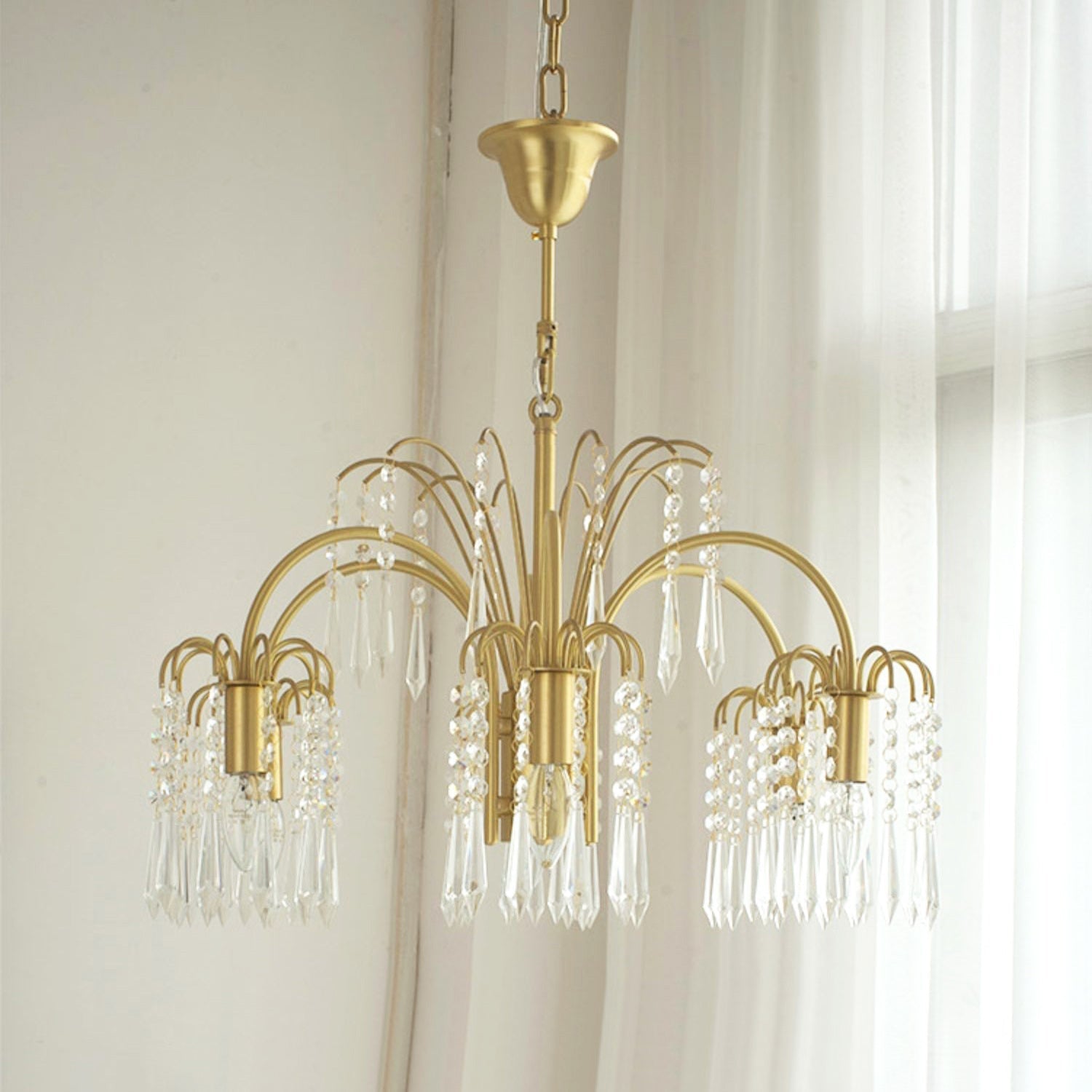 Voyant Premium Luxury Candle Crystal Chandelier - Lamp Copper