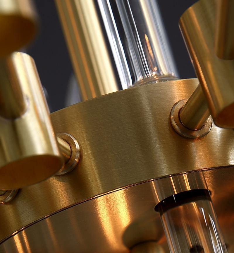 Solara Chandelier Antique Brass Starburst - Letslighting