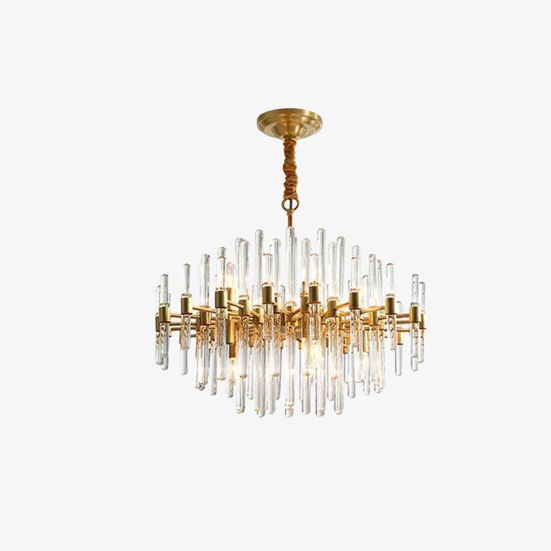 Solara Chandelier Antique Brass Starburst - Letslighting