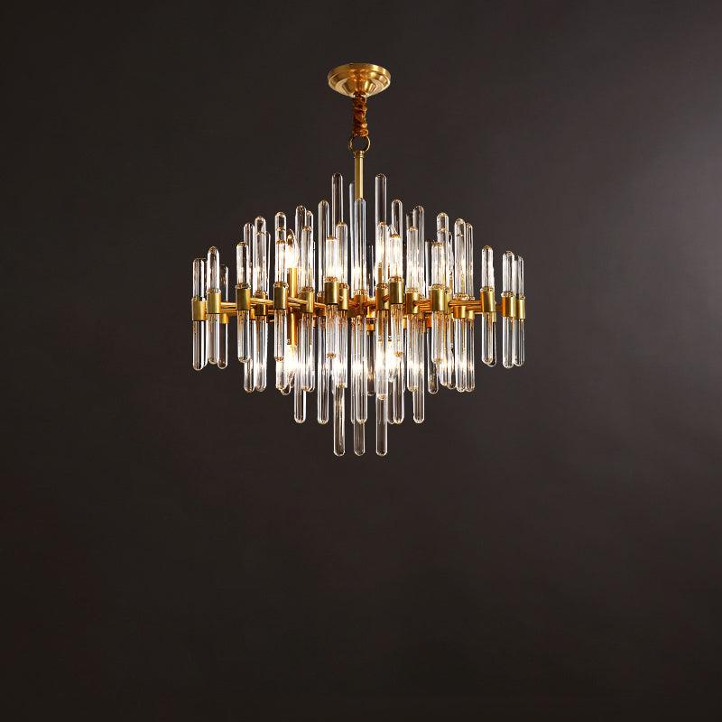 Solara Chandelier Antique Brass Starburst - Letslighting