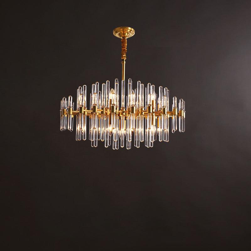 Solara Chandelier Antique Brass Starburst - Letslighting