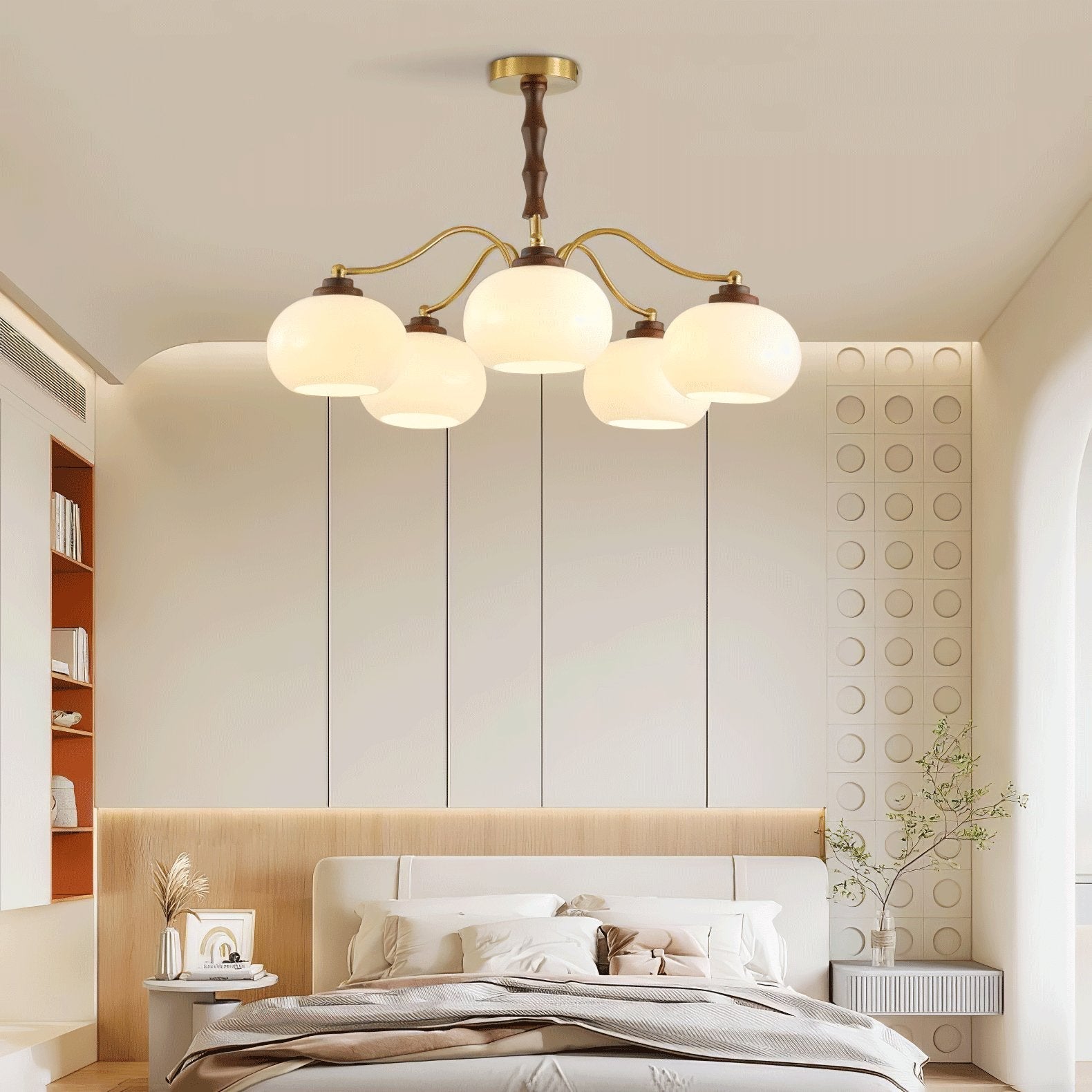 Persimmon Glass Globe Chandelier - Blowlighting