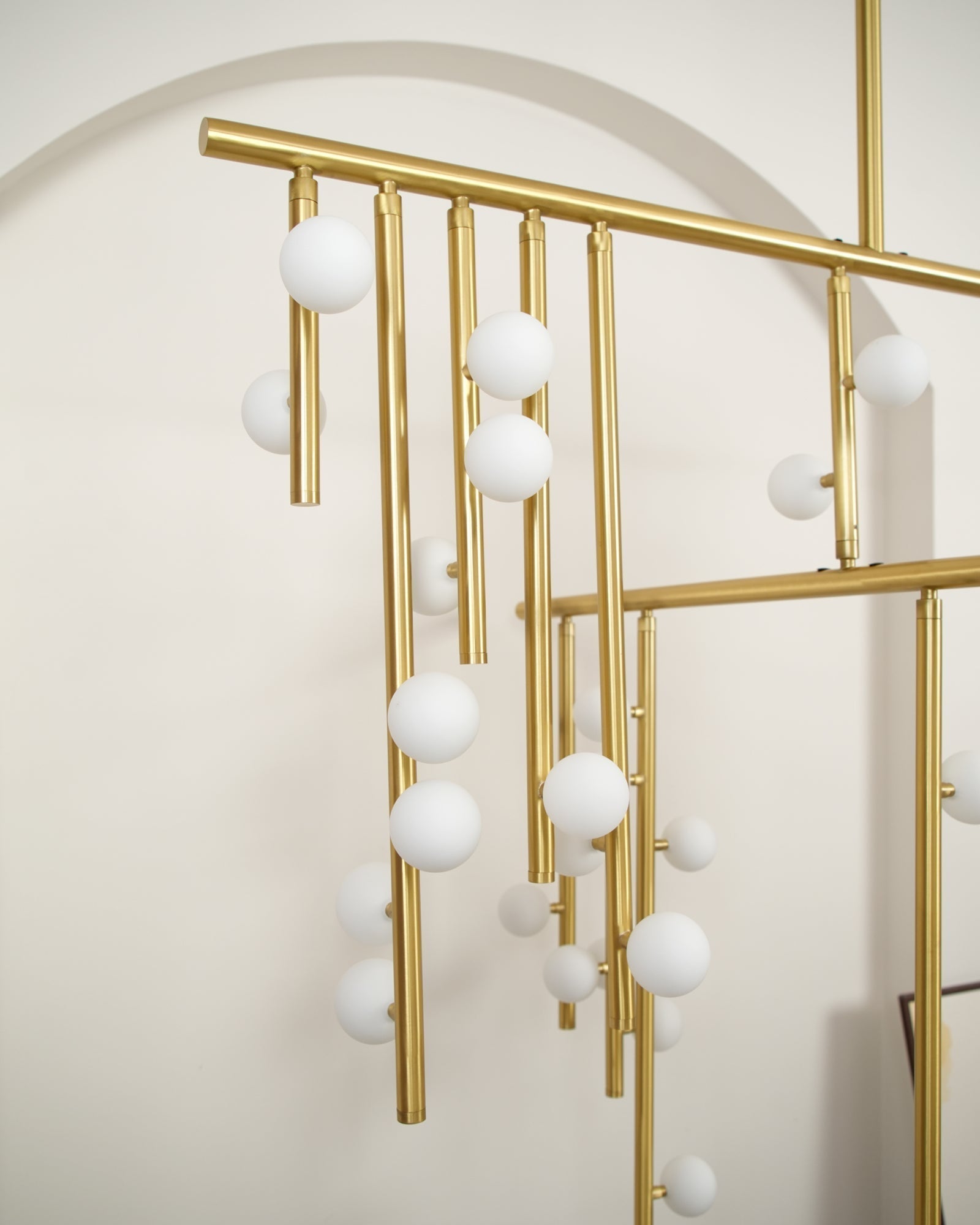 Eurzoris Geometric Brass Linear Pendant Light Chandelier - Blowlighting