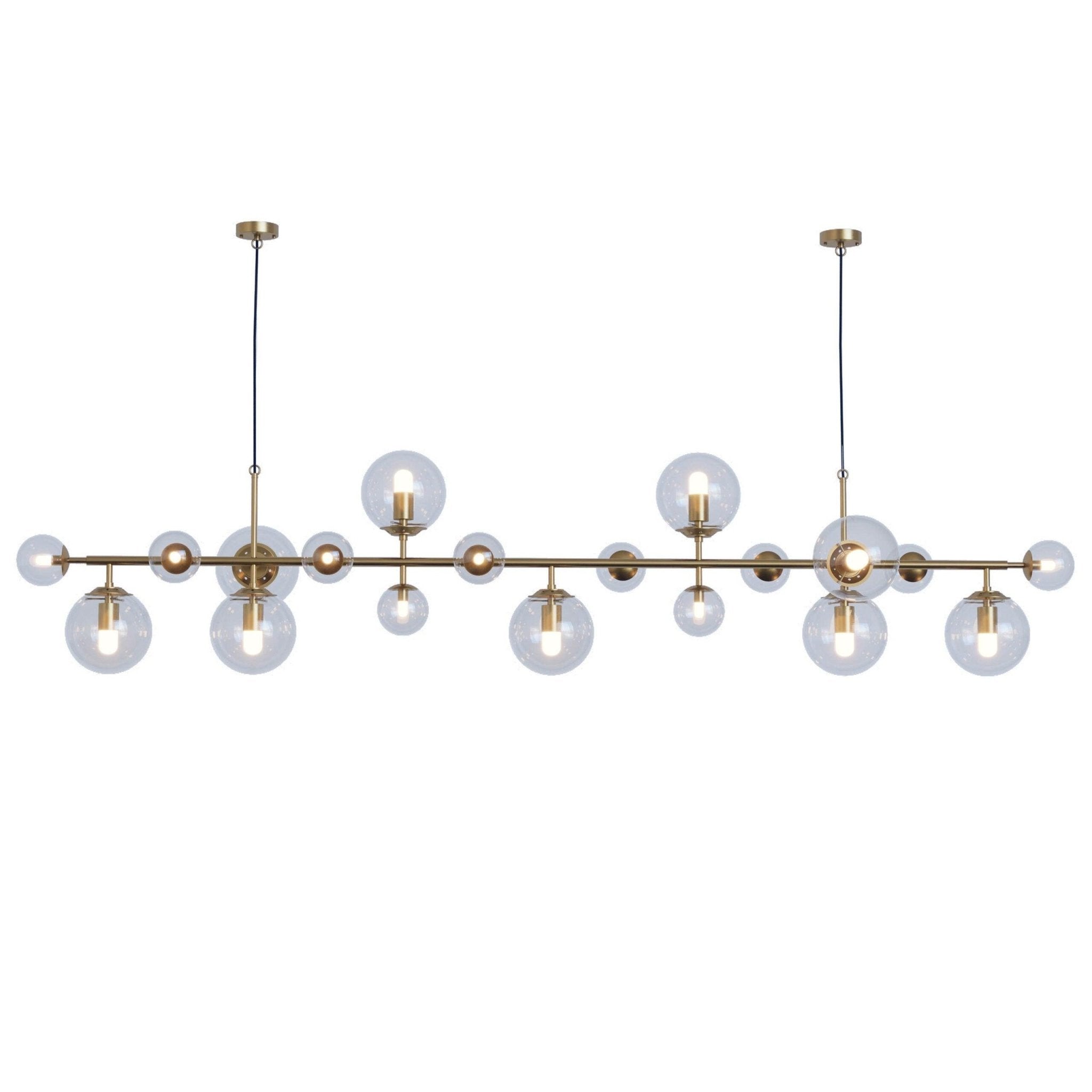 Brass Glass Globe Chandelier - Blowlighting