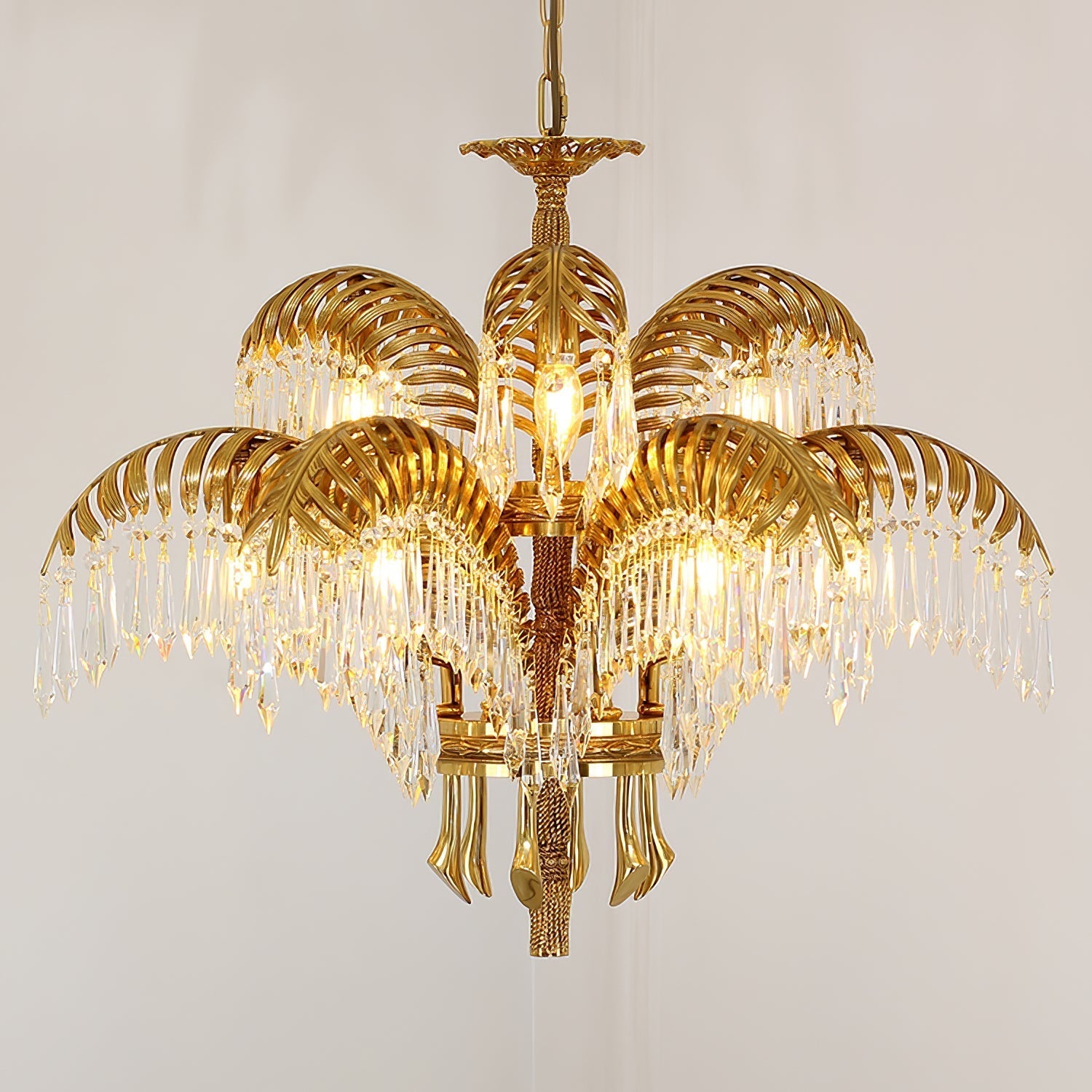 Odoraris Regal Brass Crystal Chandelier - Blowlighting