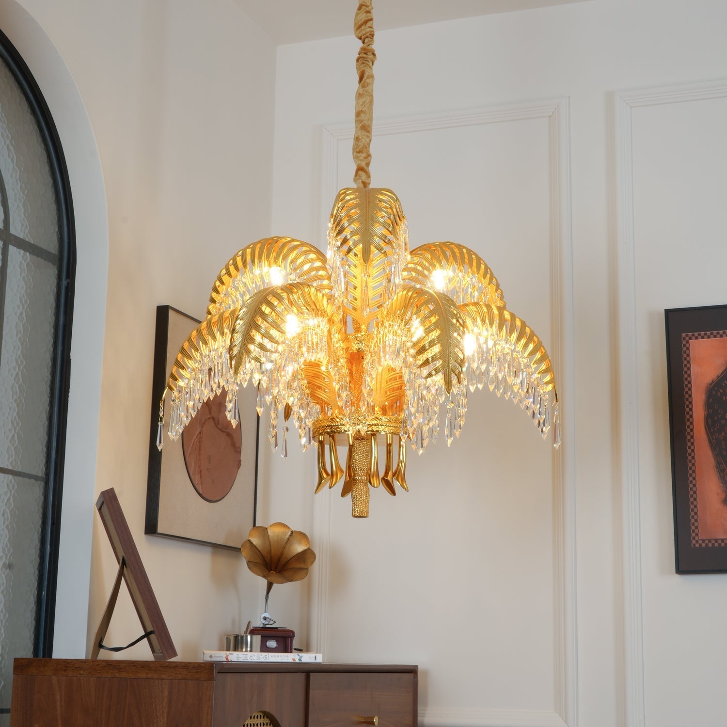 Odoraris Regal Brass Crystal Chandelier - Blowlighting