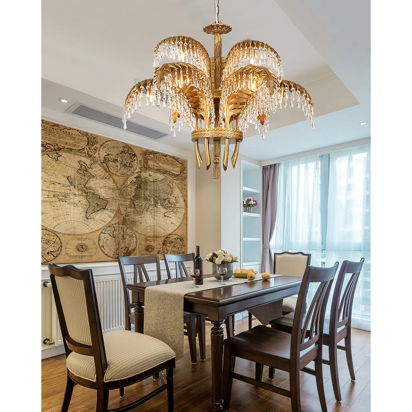 Odoraris Regal Brass Crystal Chandelier - Blowlighting
