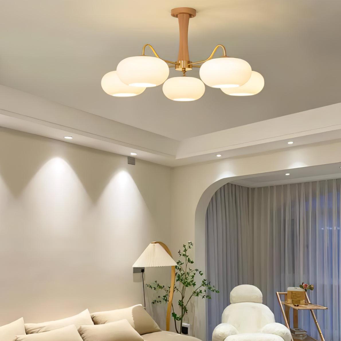 Brass Wooden Persimmon Chandelier - Blowlighting